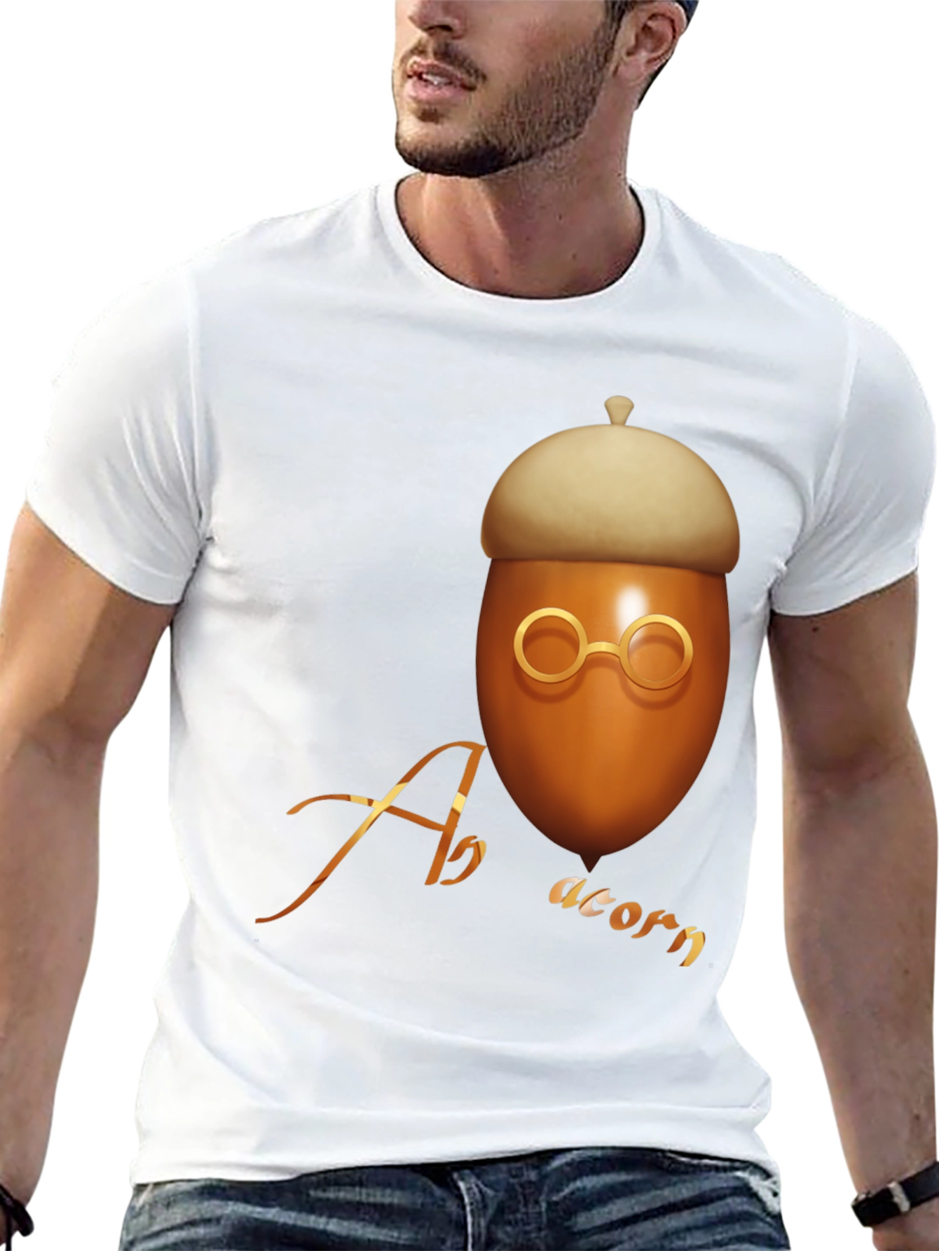 Black Acorn Graphic T-Shirt - Unique Design view 13