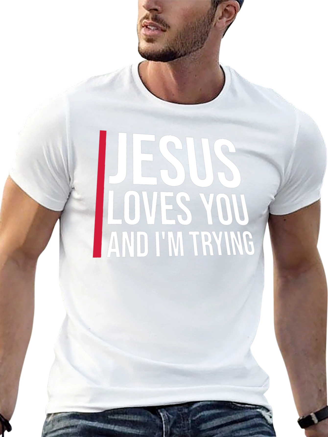Black Jesus Loves You Graphic Tee - Black view 13