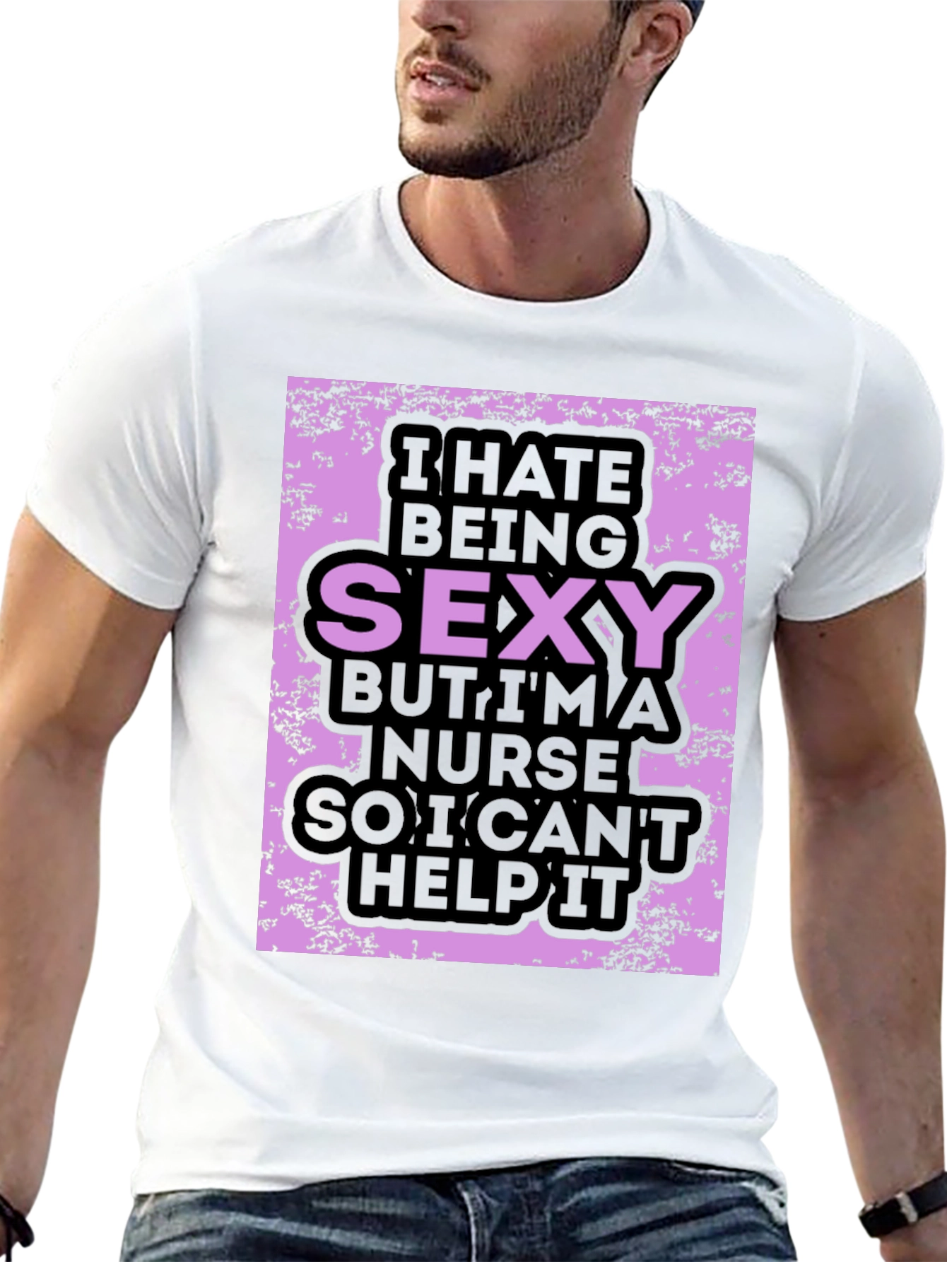 Black Funny Nurse T-Shirt: I Hate Being Sexy view 13