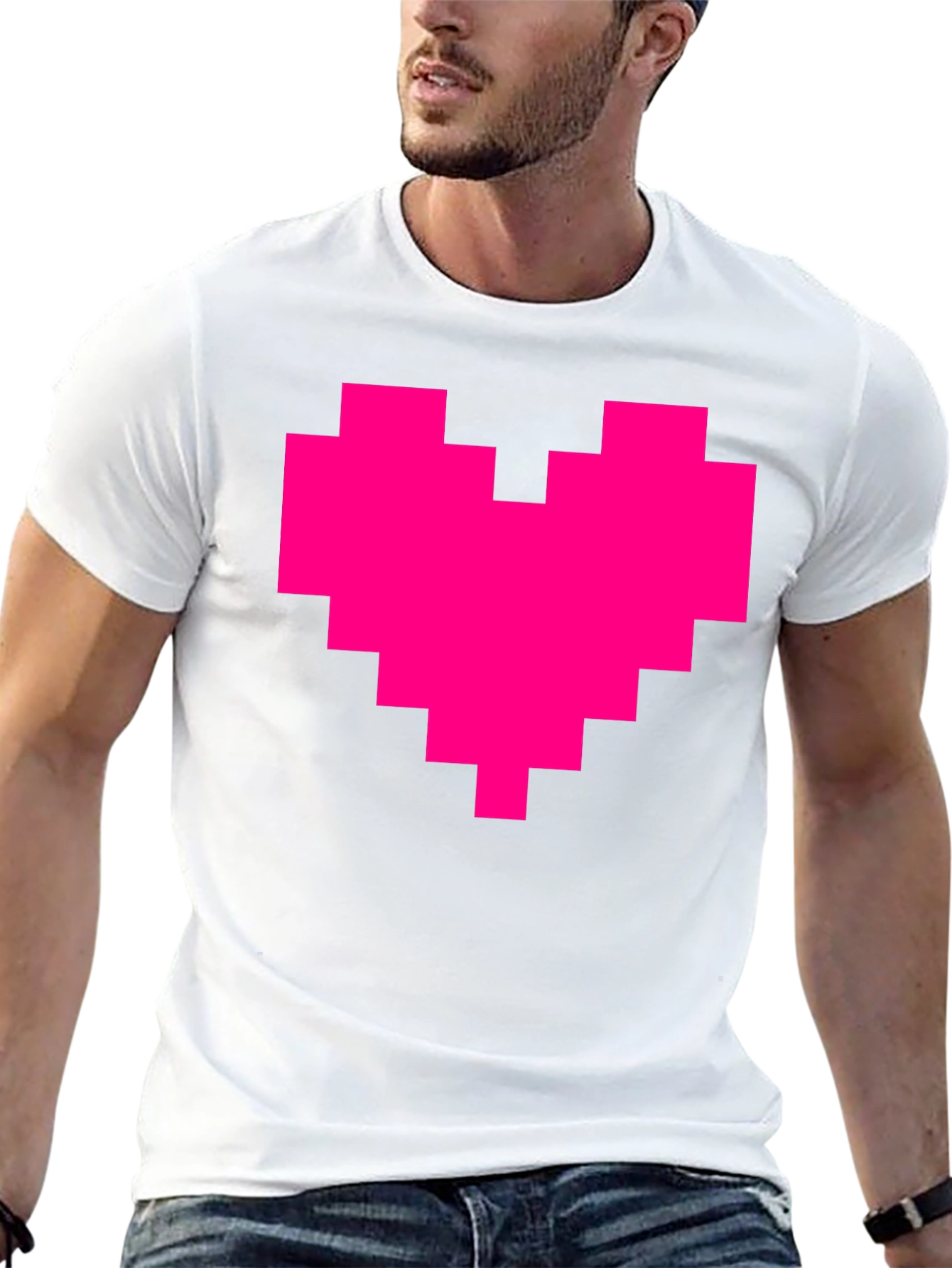 Black Pixel Heart Graphic Tee - Black T-Shirt view 13