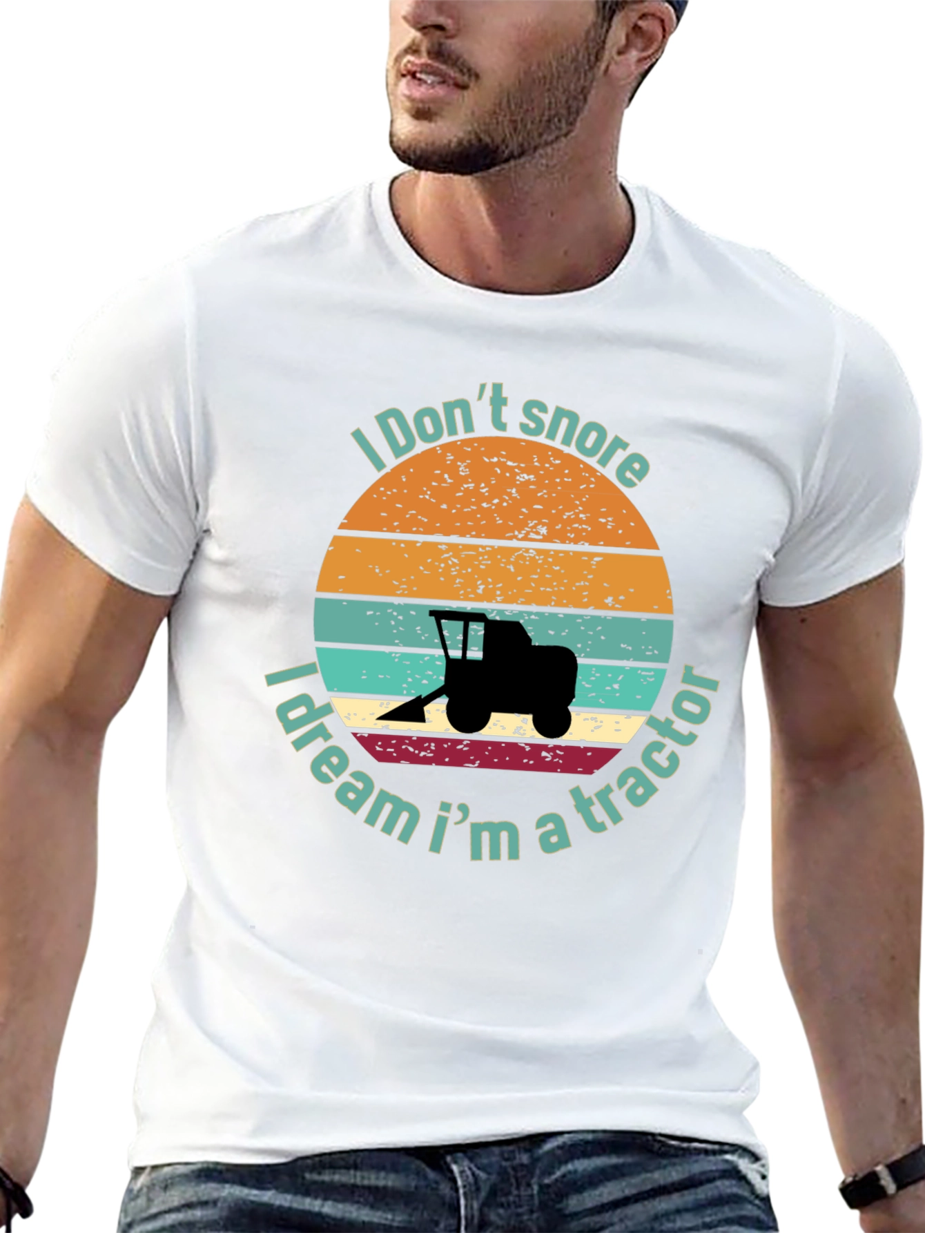 Black I Don't Snore I Dream I'm A Tractor T-Shirt view 13