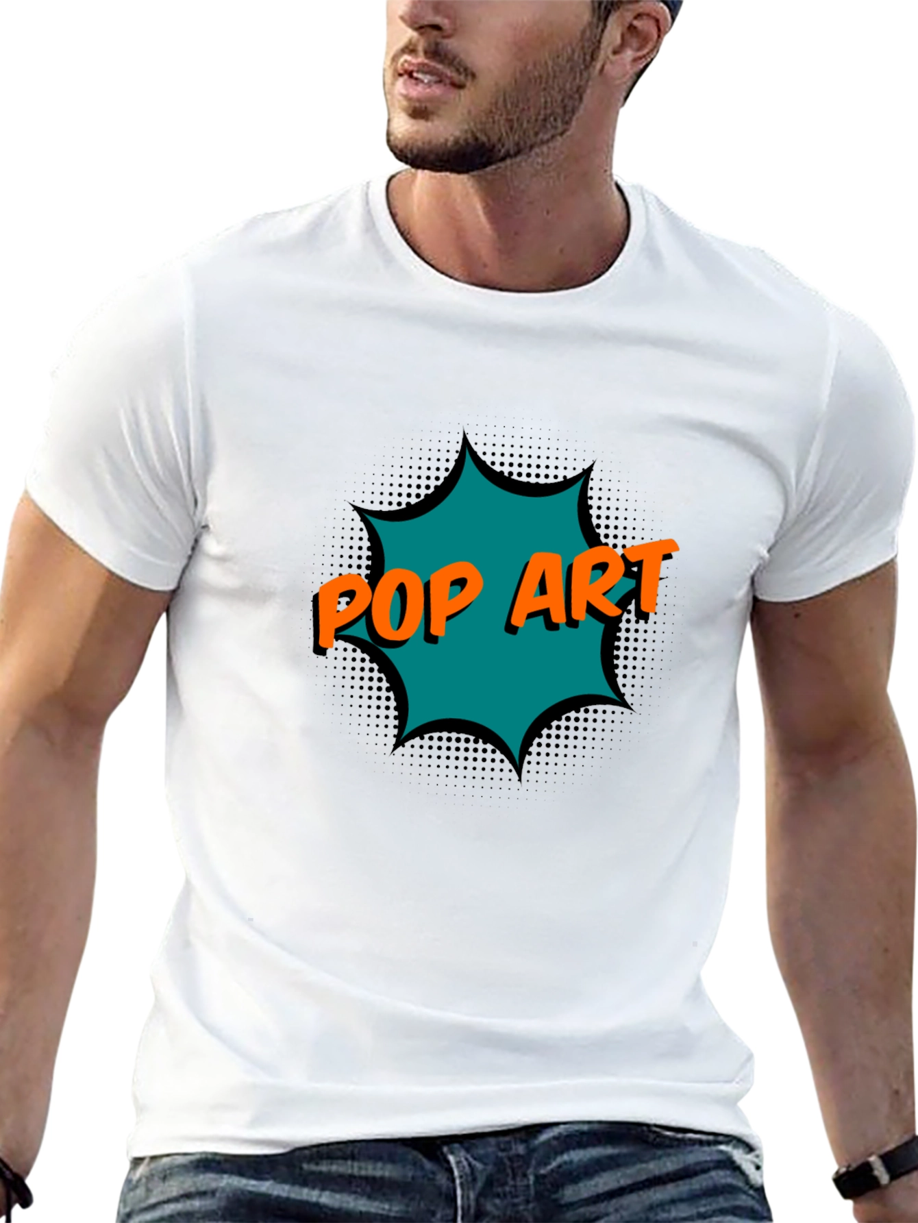 Black Pop Art Graphic Black T-Shirt view 13