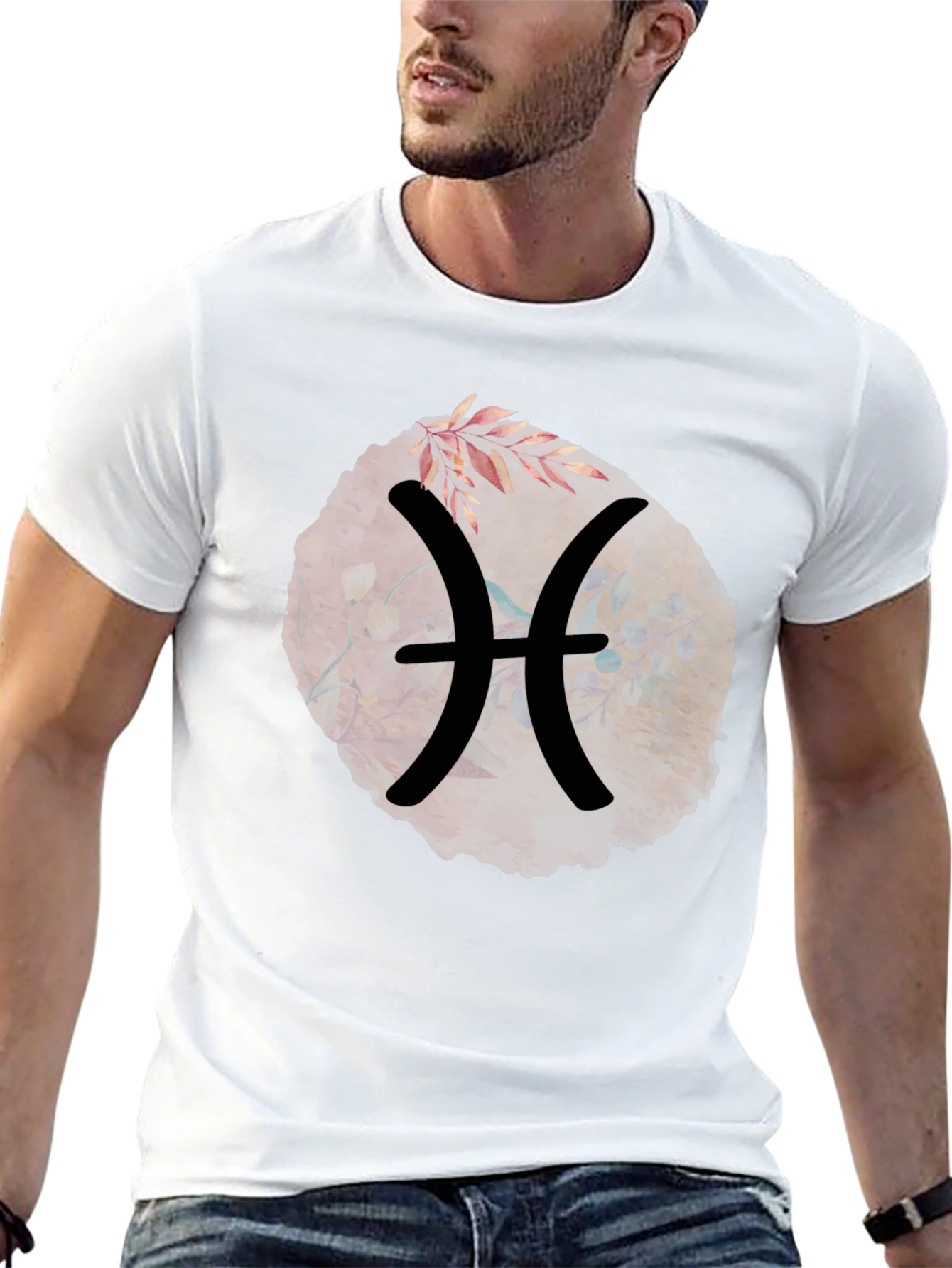 Black Pisces Zodiac Sign Graphic T-Shirt view 13
