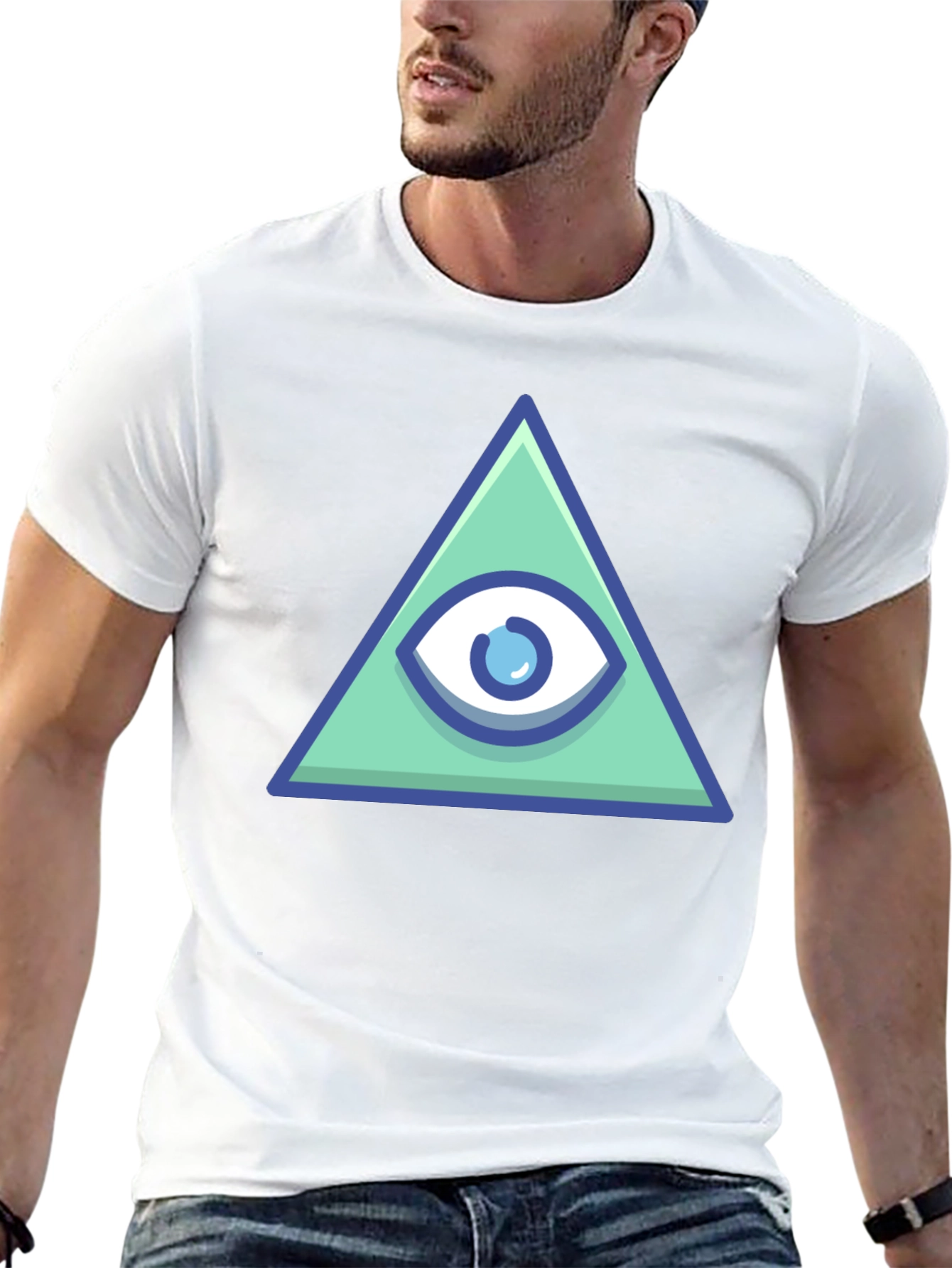 Black All Seeing Eye Pyramid Graphic Tee - Black view 13