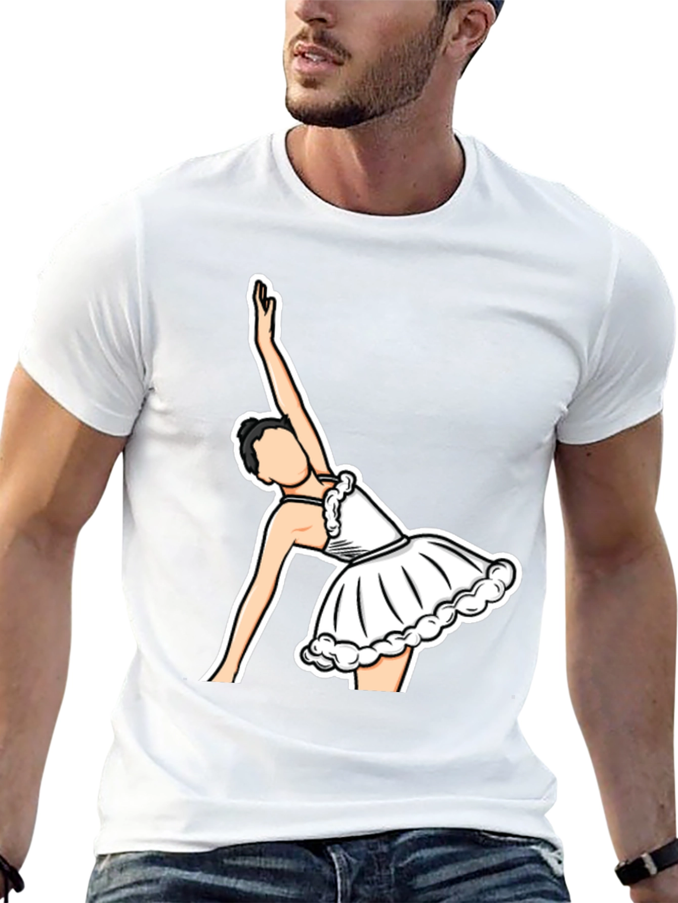 Black Ballerina Graphic T-Shirt - Black Cotton Tee view 13