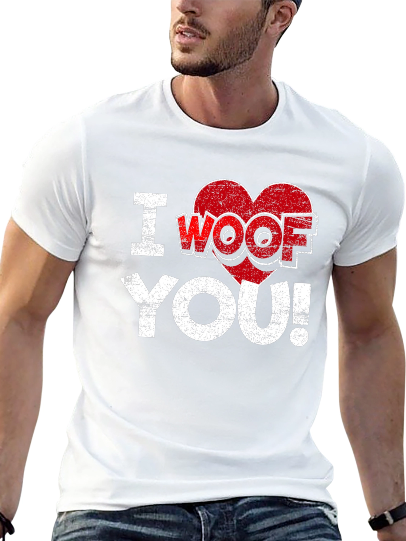 Black I Woof You T-Shirt - Funny Dog Lover Tee view 13