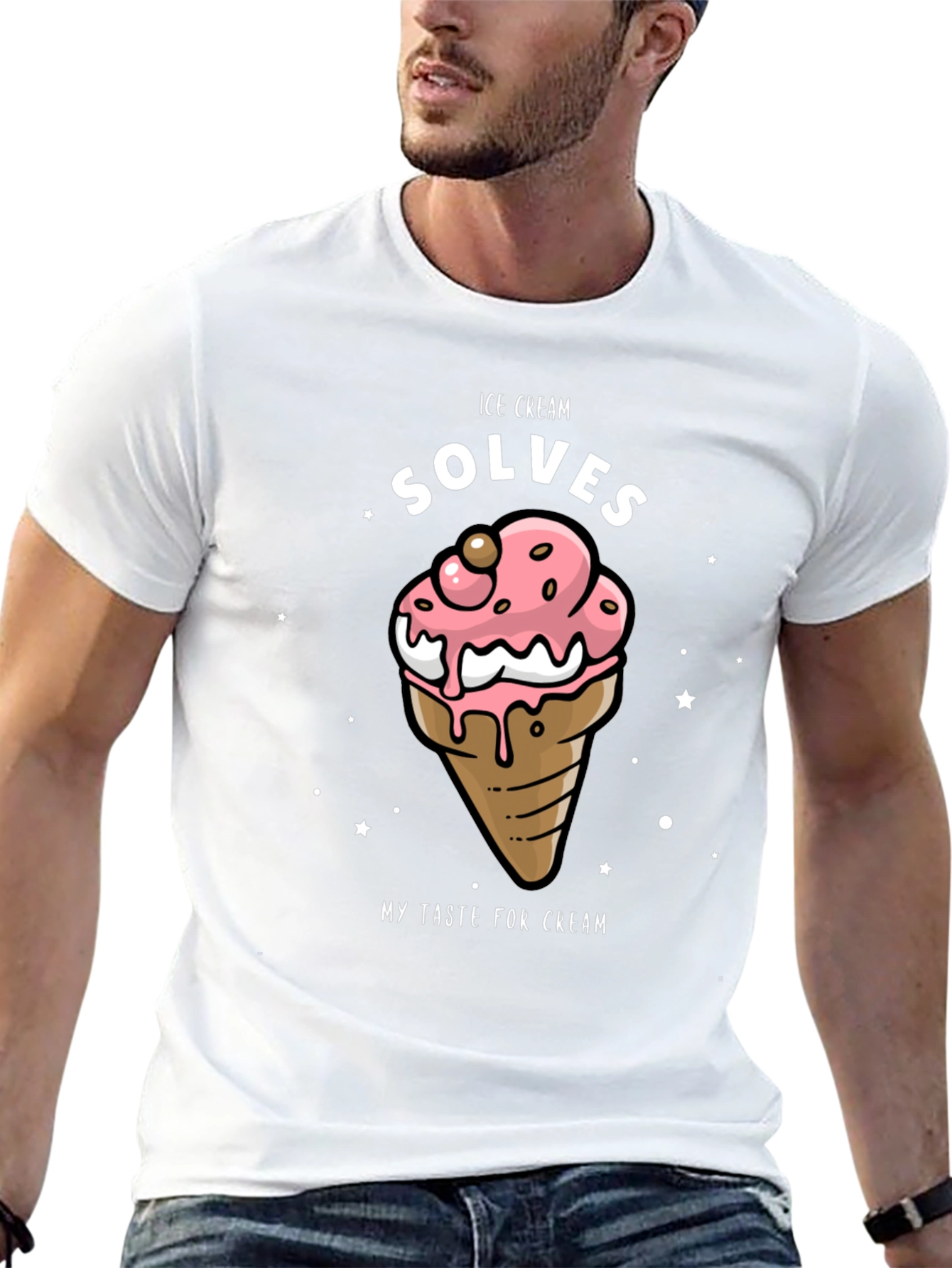 Black Ice Cream Solves Taste T-Shirt view 13