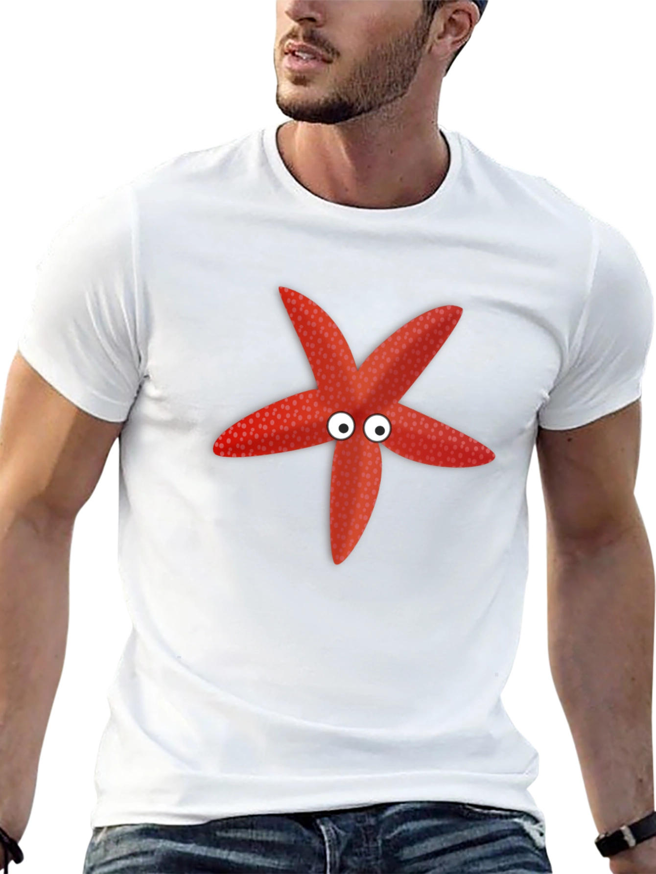 Black Starfish Graphic Tee - Funny Sea Creature Shirt view 13