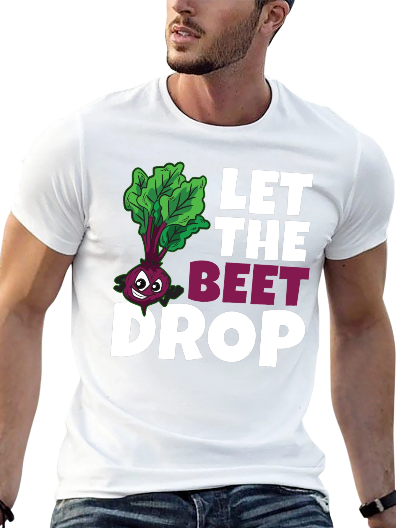 Black Let The Beet Drop Funny Graphic T-Shirt view 13