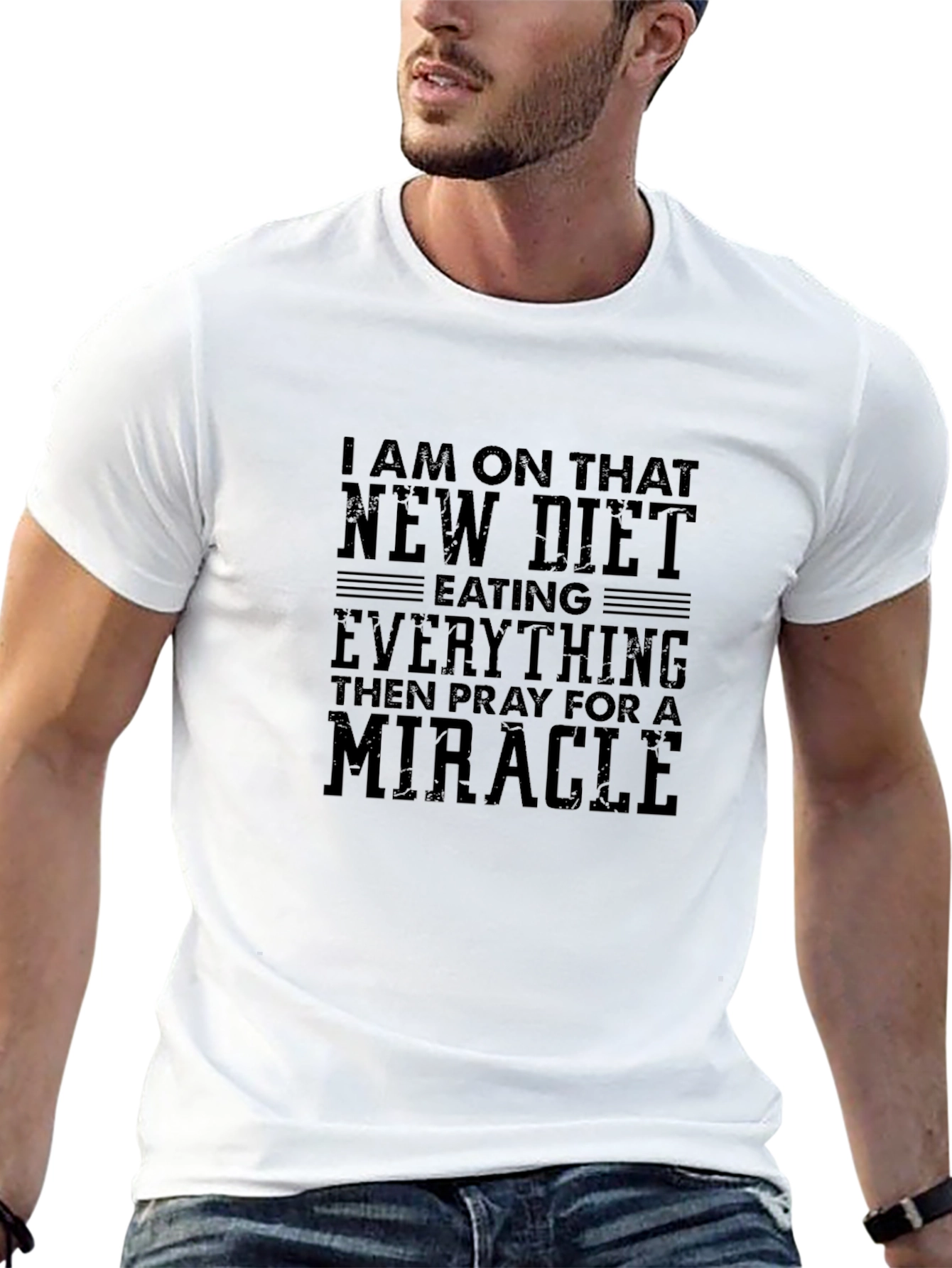 Black Funny Diet Miracle T-Shirt view 13