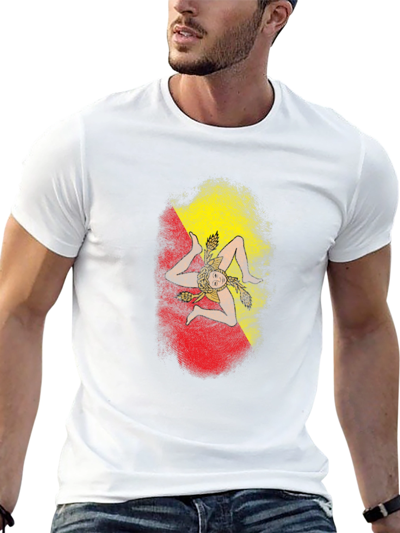 Black Sicily Flag Graphic Tee - Island Pride T-Shirt view 13