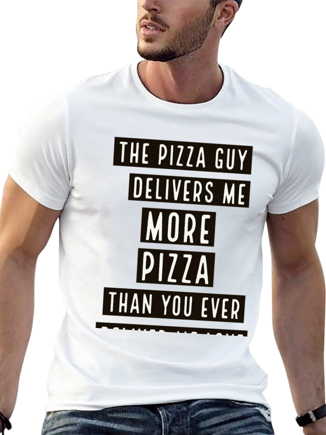 Black Pizza Guy T-Shirt: Delivers More Pizza Than You view 13