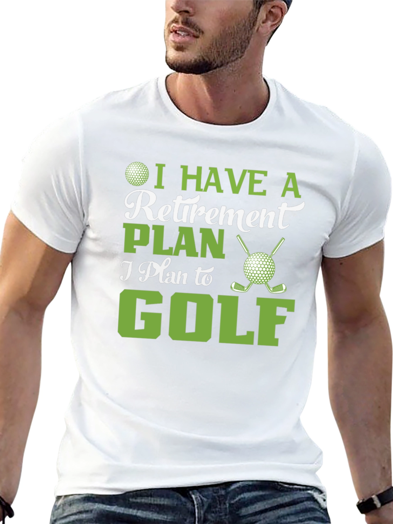 Black Retirement Plan Golf T-Shirt view 13