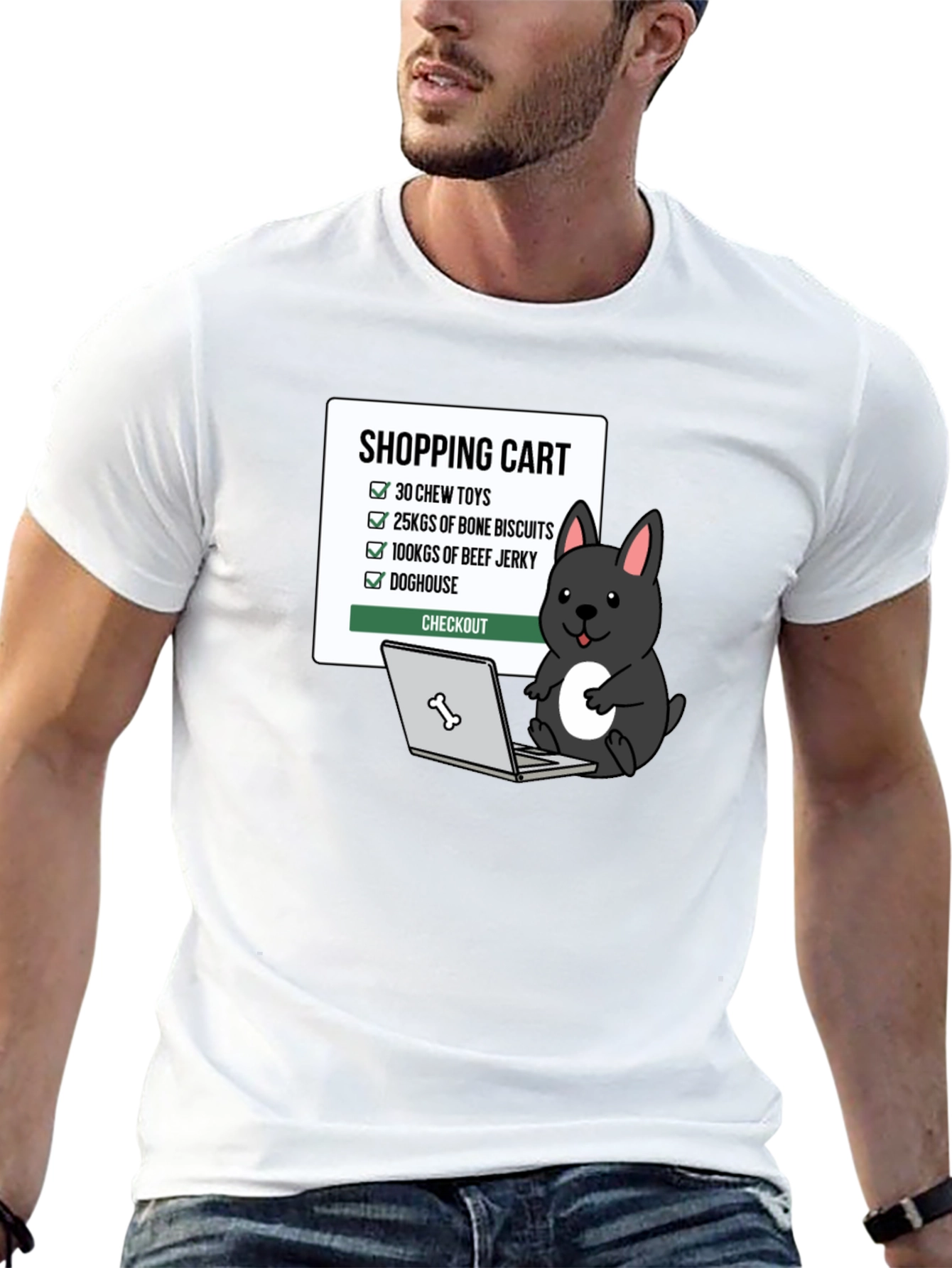 Funny Dog Shopping Cart T-Shirt - 13