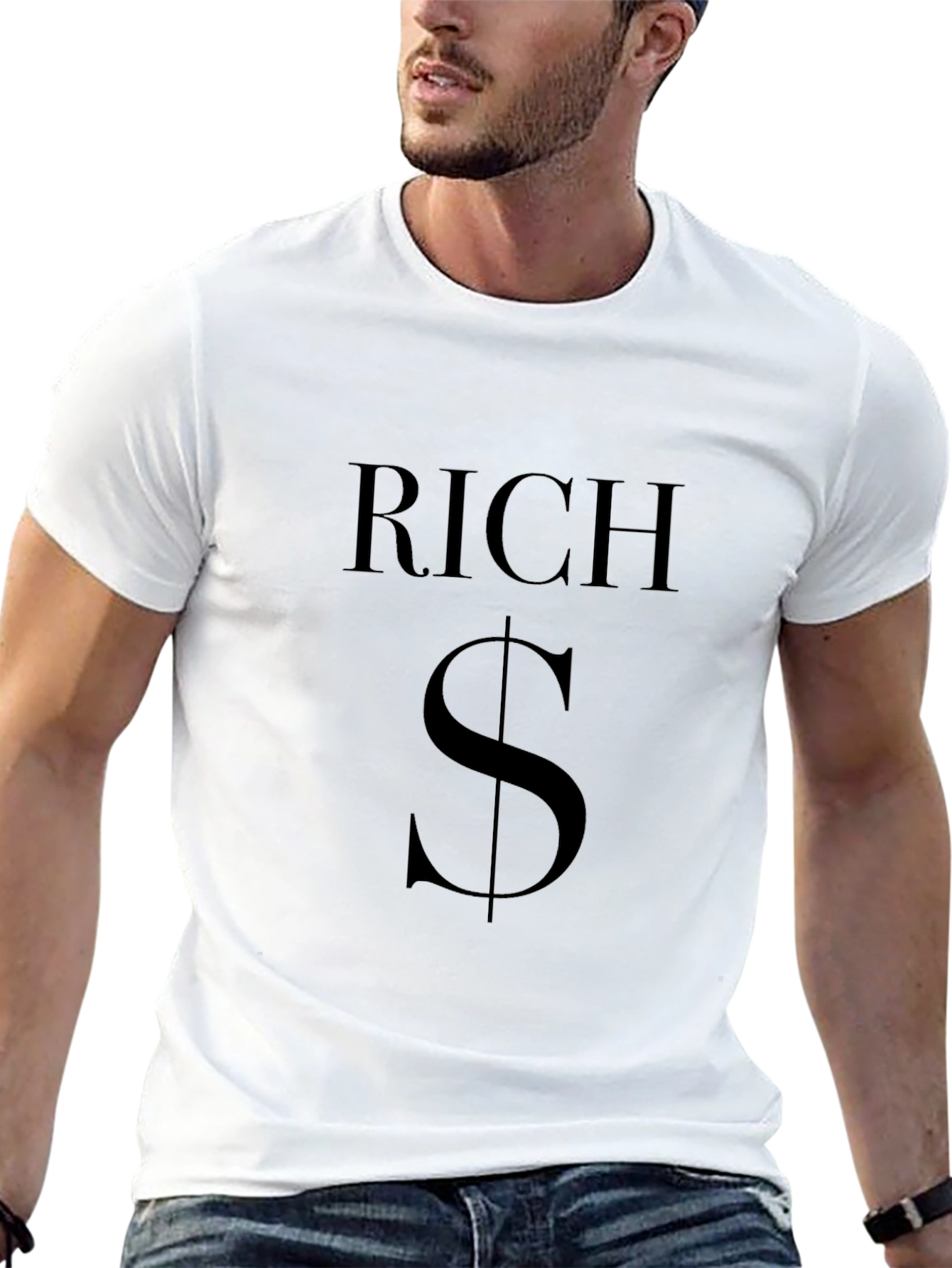 Black Rich Dollar Sign T-Shirt - Black Graphic Tee view 13