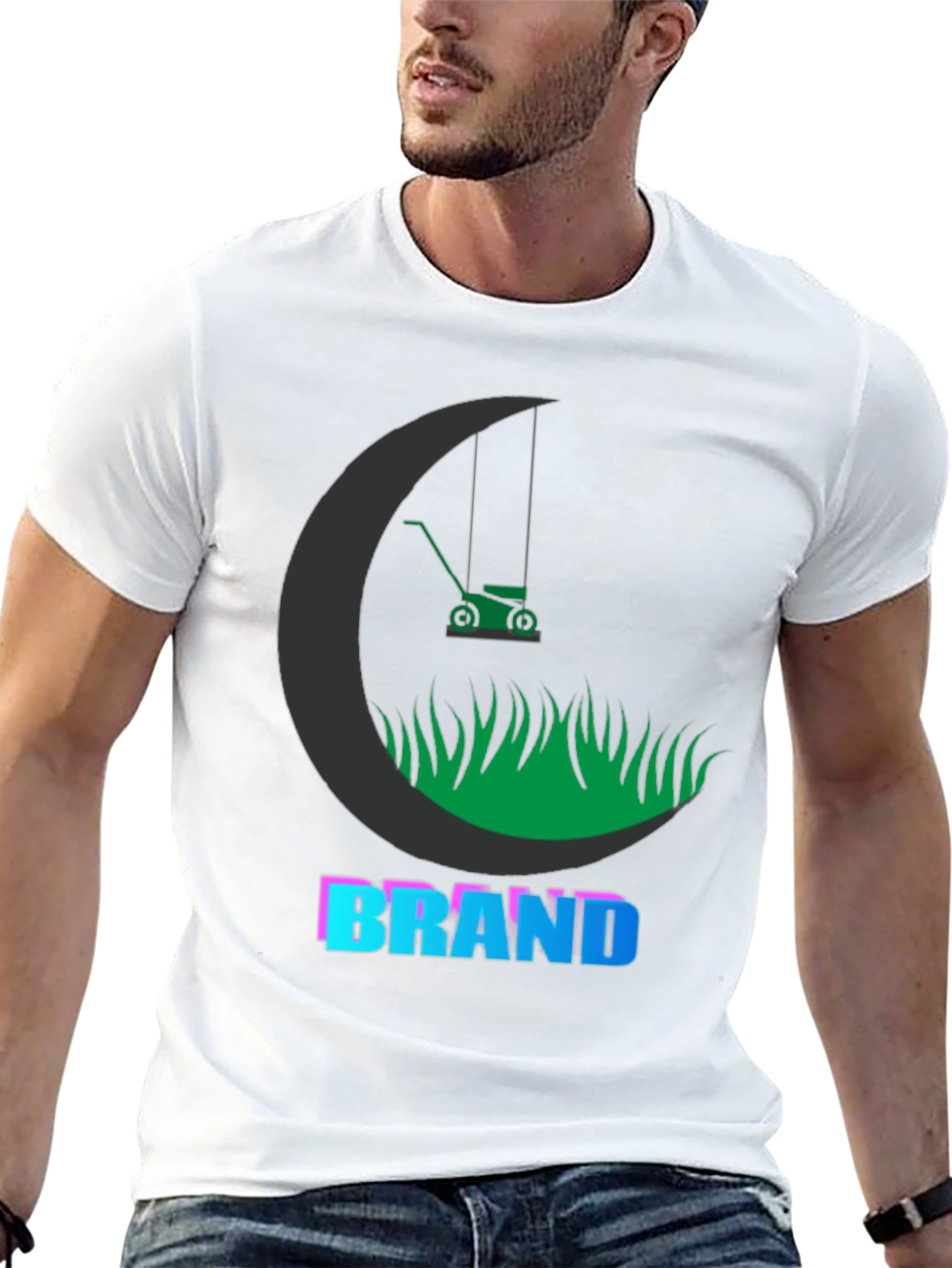 Black Lawnmower Graphic Tee - Cool Brand T-Shirt view 13