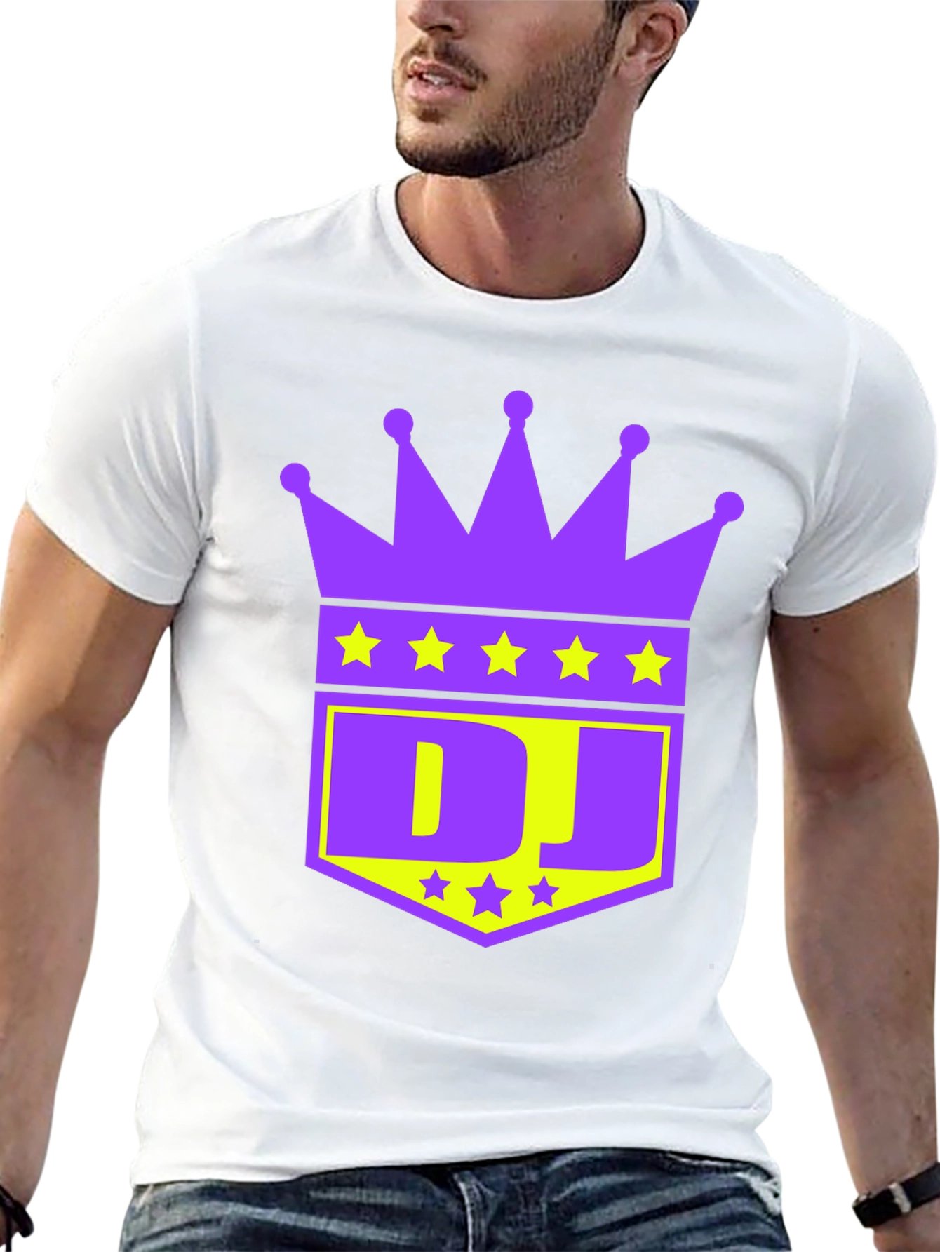 Black DJ Crown Graphic Tee - Purple and Gold view 13