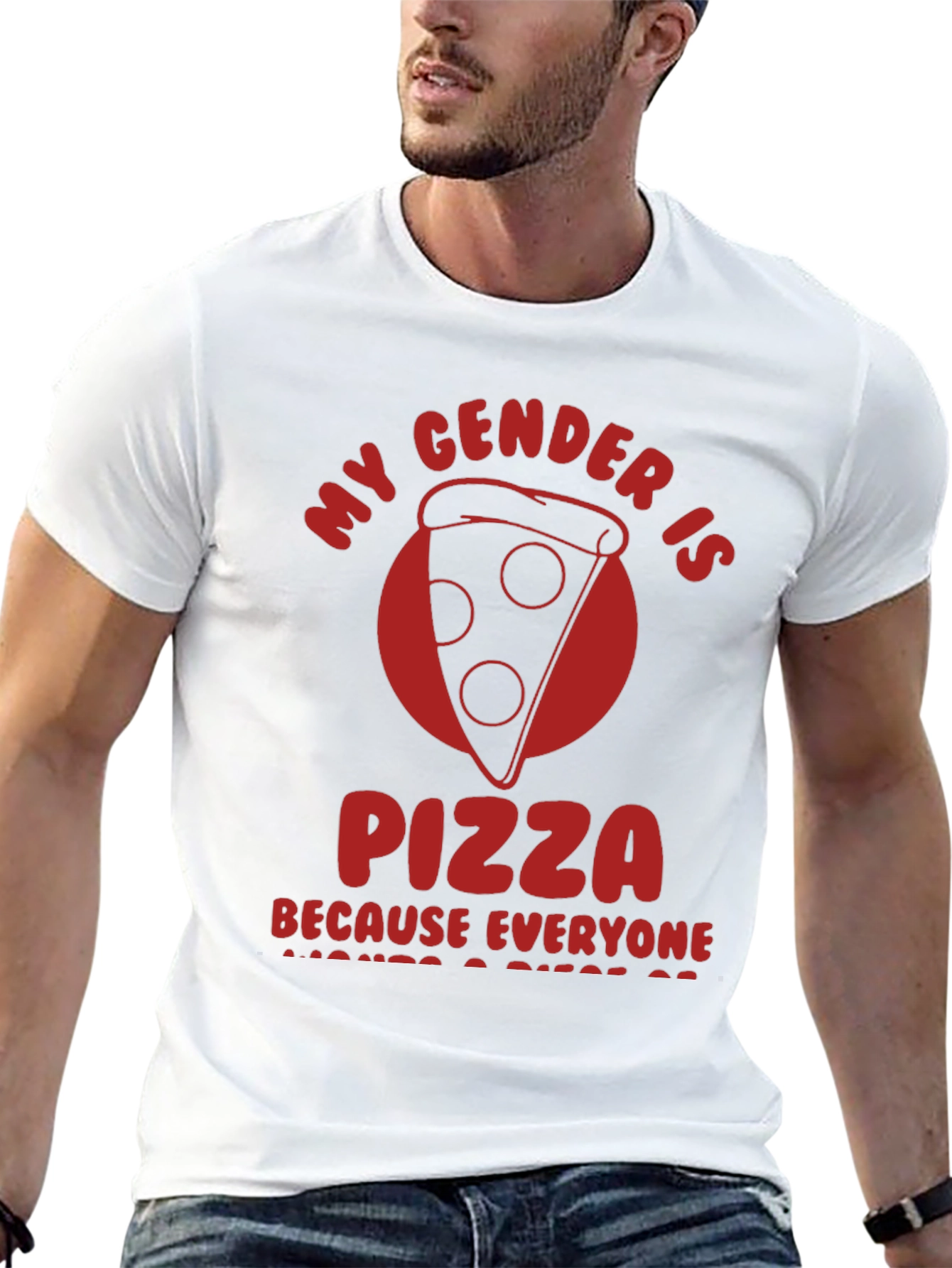 Black My Gender Is Pizza T-Shirt - Funny Novelty Tee view 13