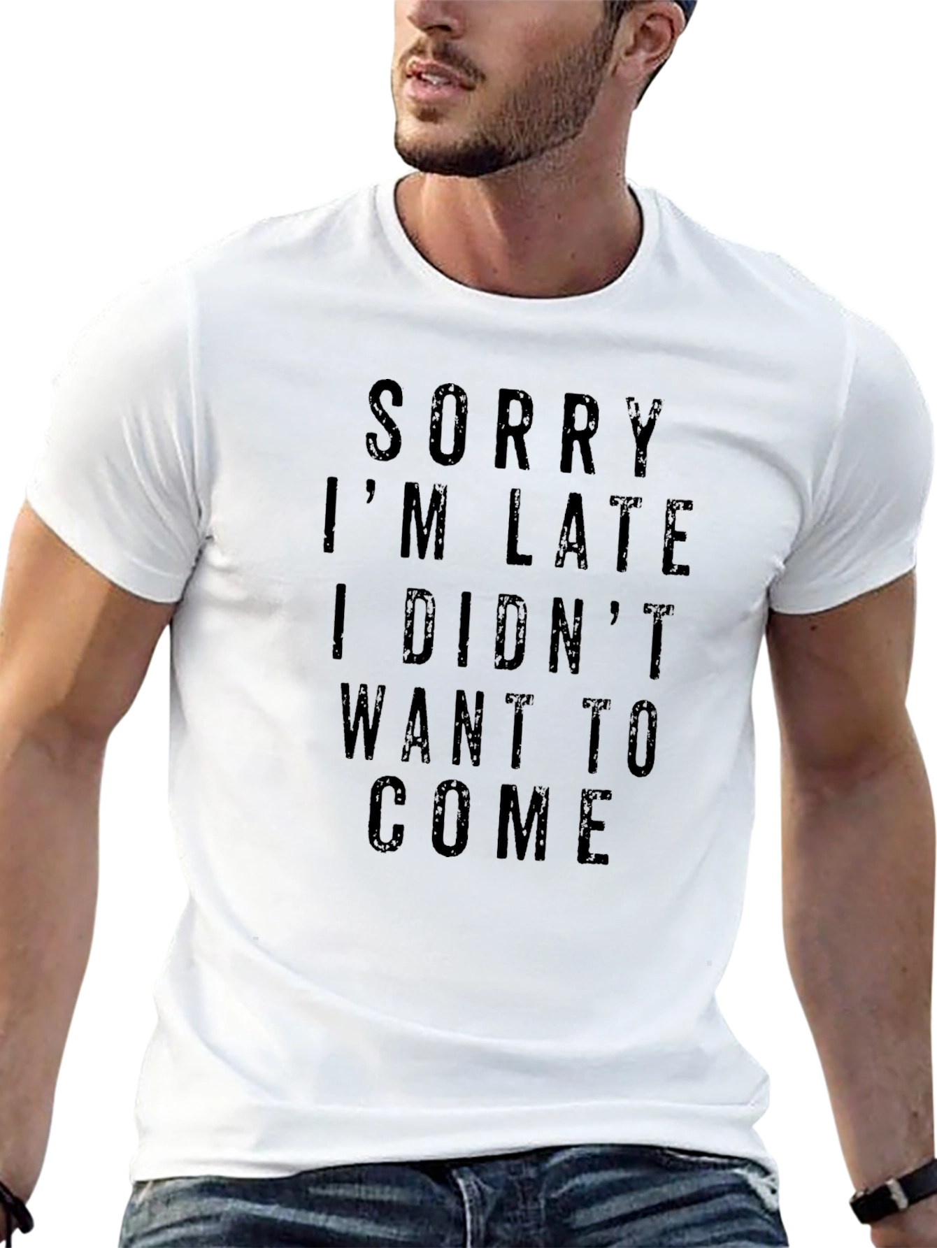 Black Sorry I'm Late Graphic T-Shirt view 13