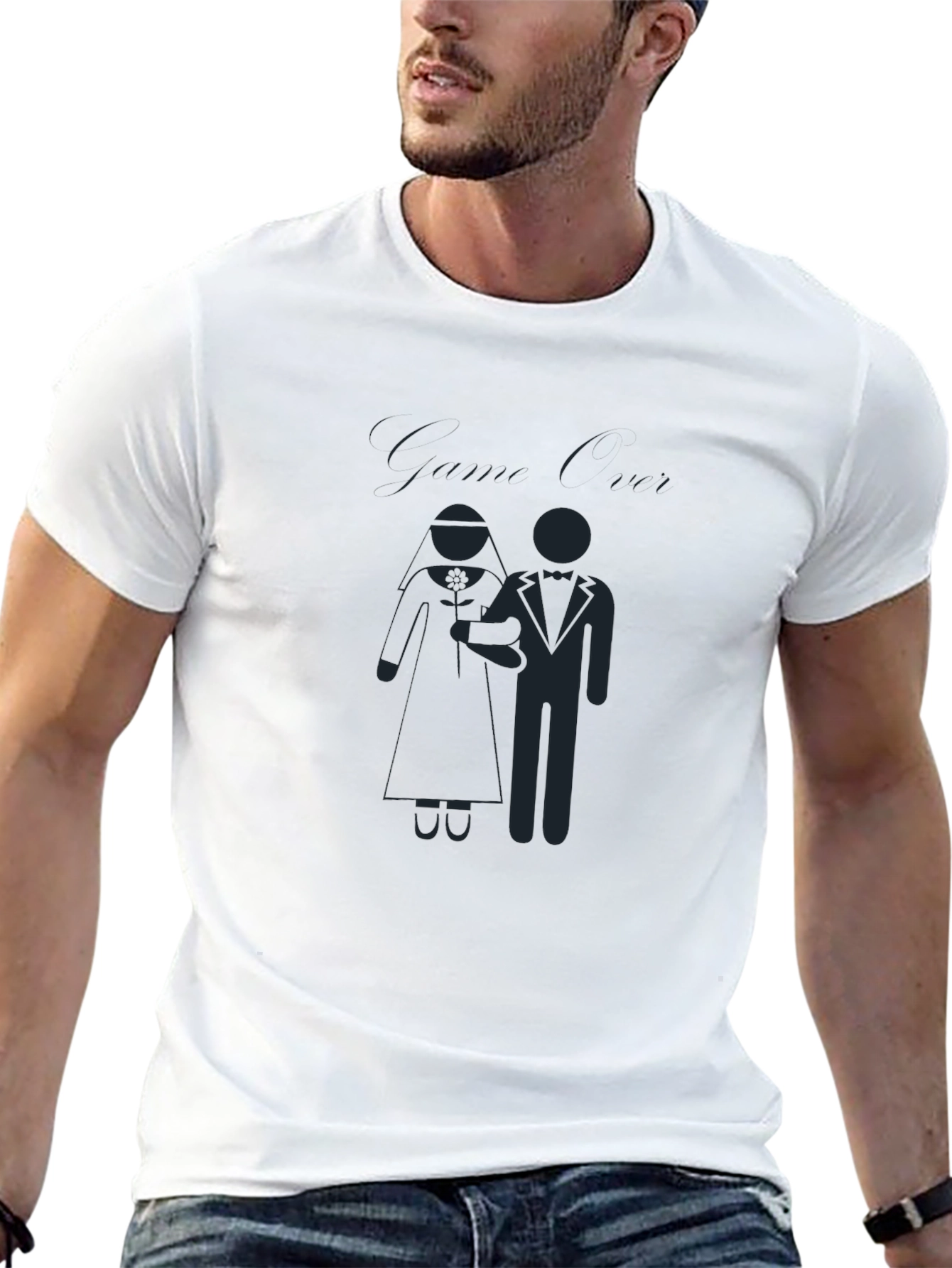 Black Bride & Groom Graphic Tee - Wedding Celebration Shirt view 13