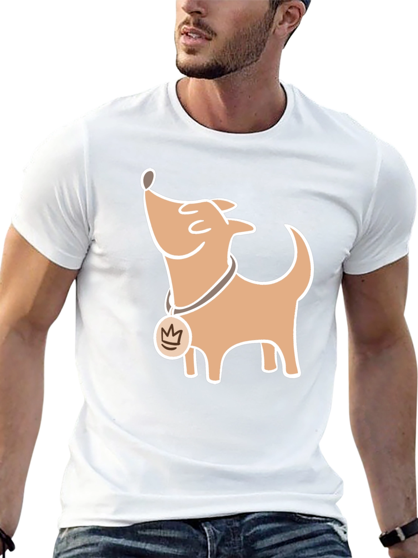 Black Cartoon Dog Graphic T-Shirt, Casual Style view 13