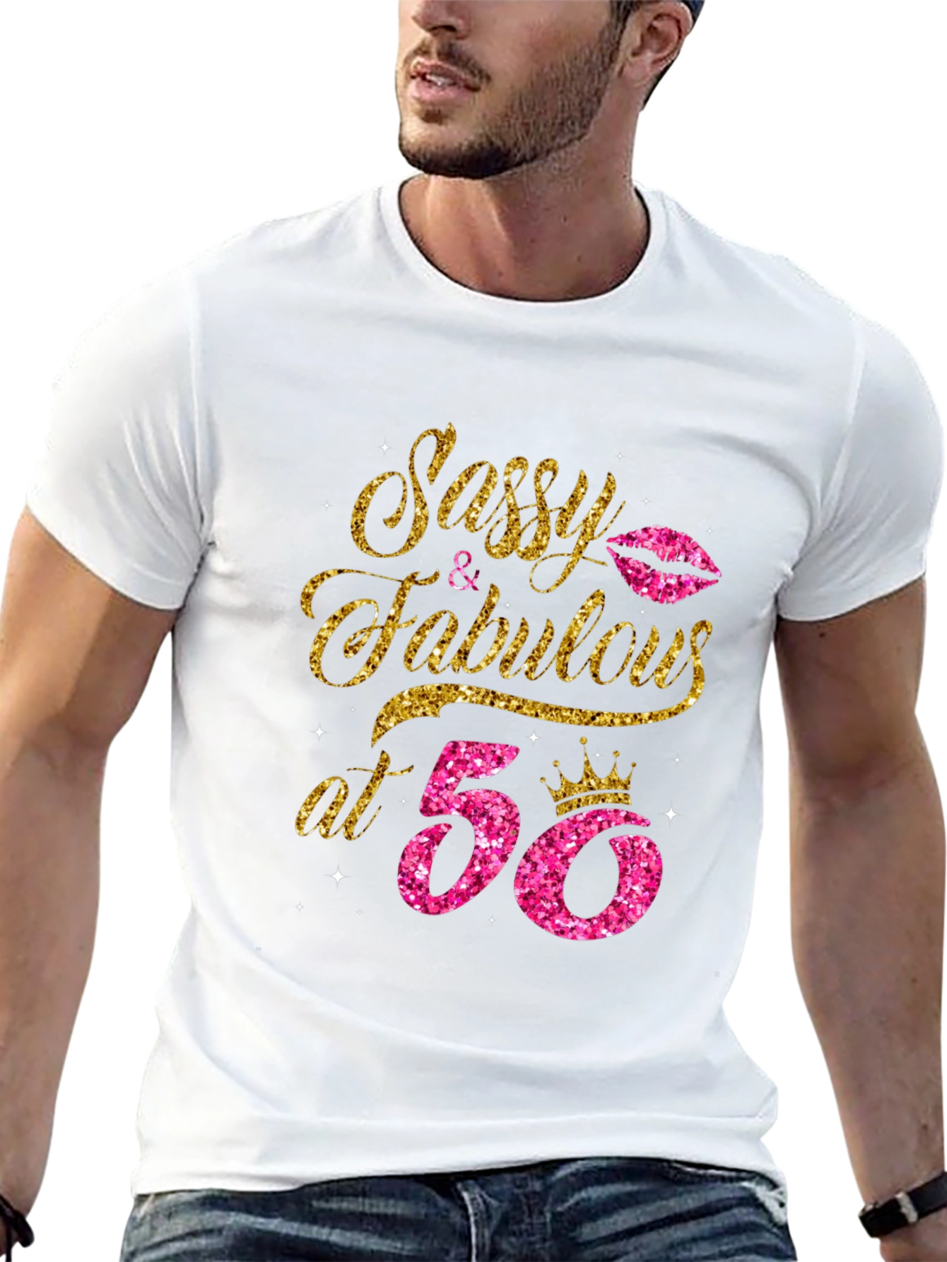 Black Sassy & Fabulous at 50 Birthday T-Shirt view 13