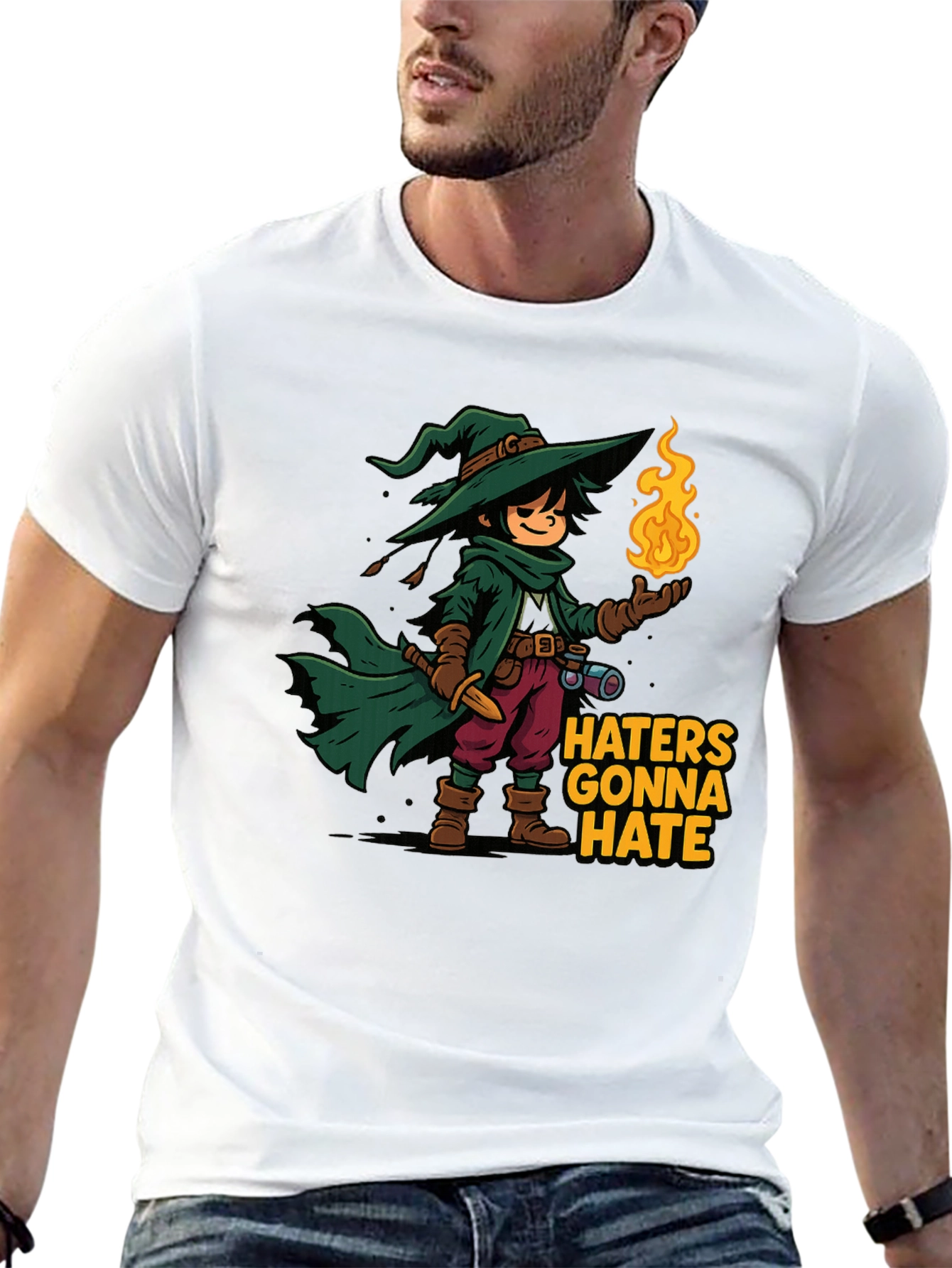 Black Haters Gonna Hate Wizard Cartoon T-Shirt view 13