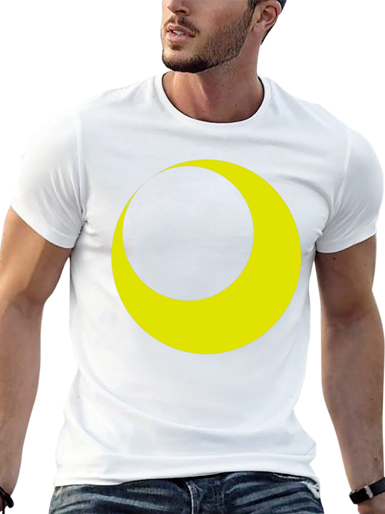 Black Crescent Moon Graphic Tee - Stylish Black T-Shirt view 13