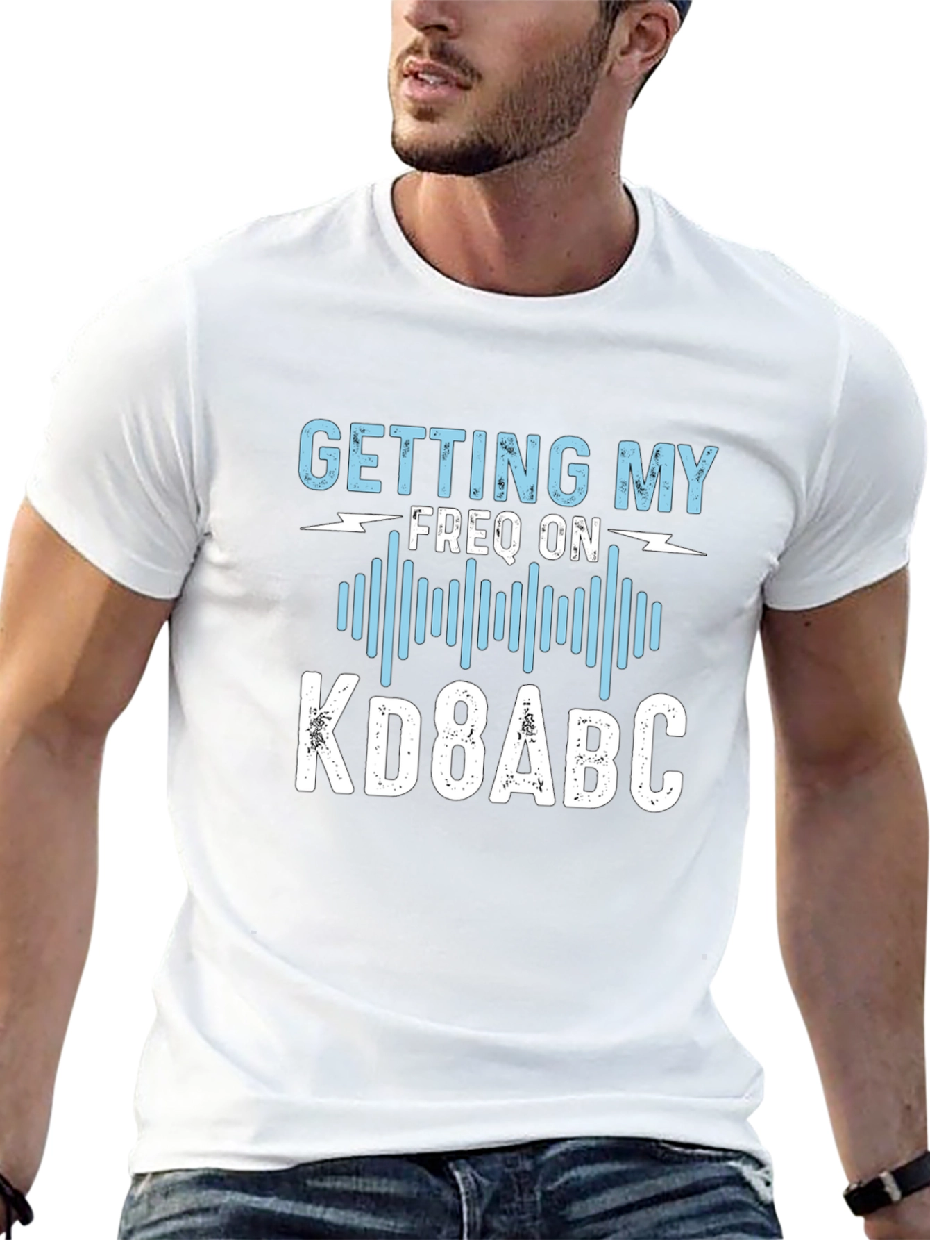 Black Getting My Freq On T-Shirt KD8ABC view 13