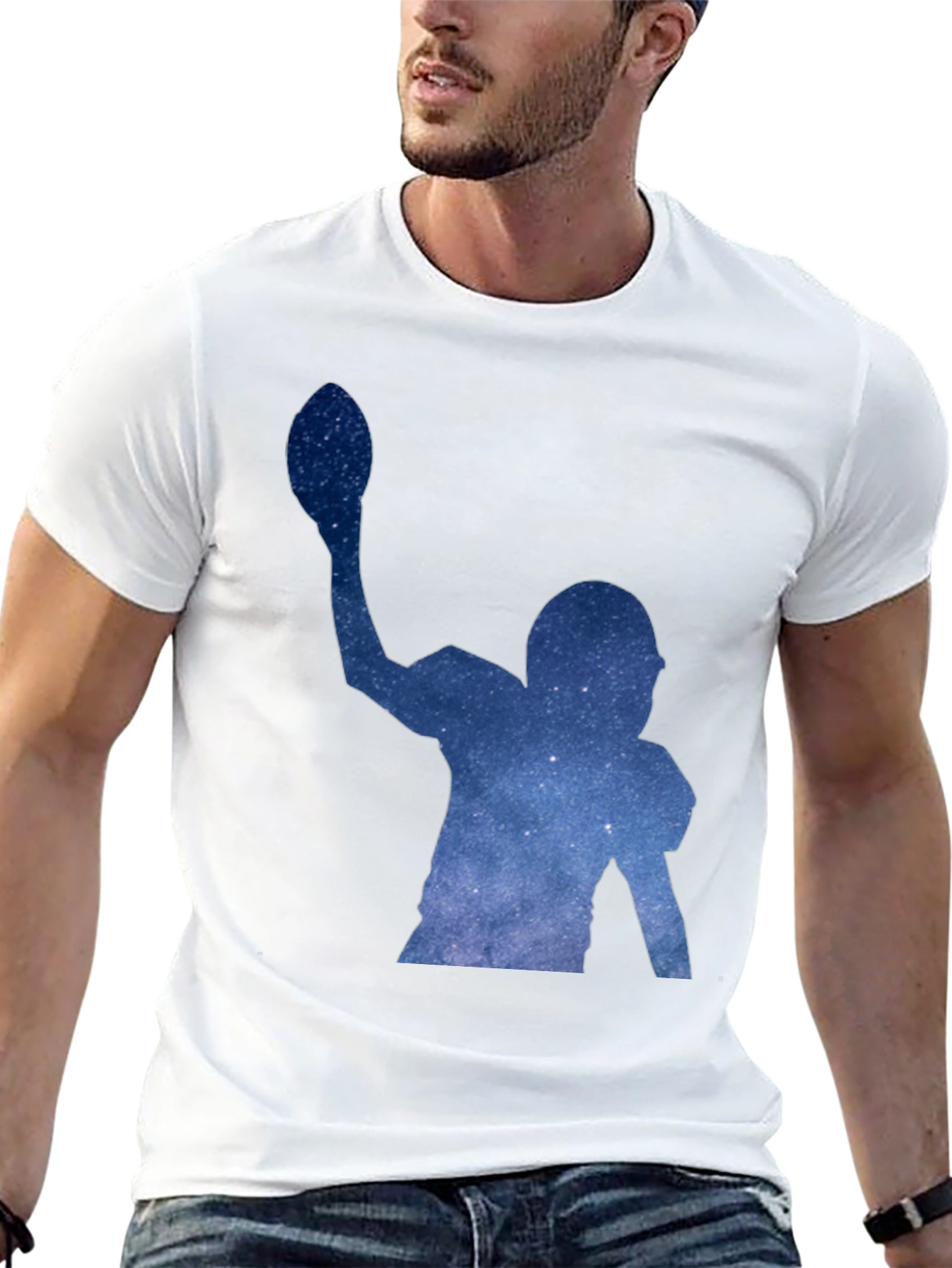 Black Football Starry Night T-Shirt view 13