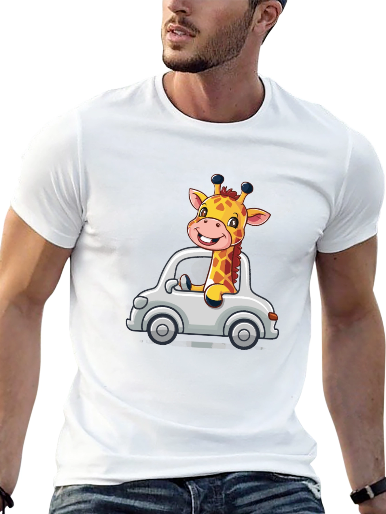 Black Giraffe Car Ride T-Shirt view 13