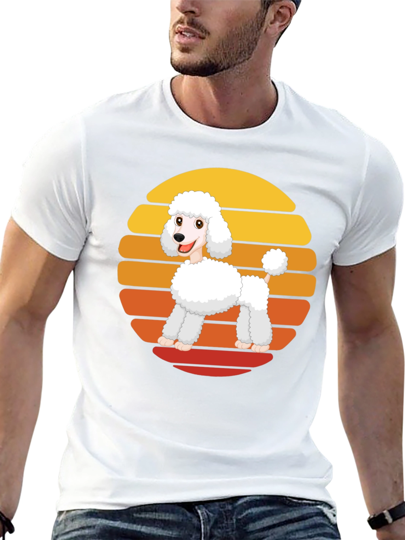 Black Poodle Sunset Graphic Tee view 13