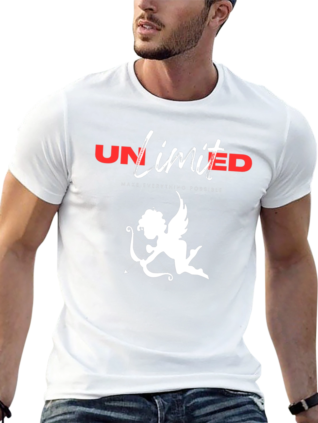 Black Unlimited Love Cupid Graphic T-Shirt view 13