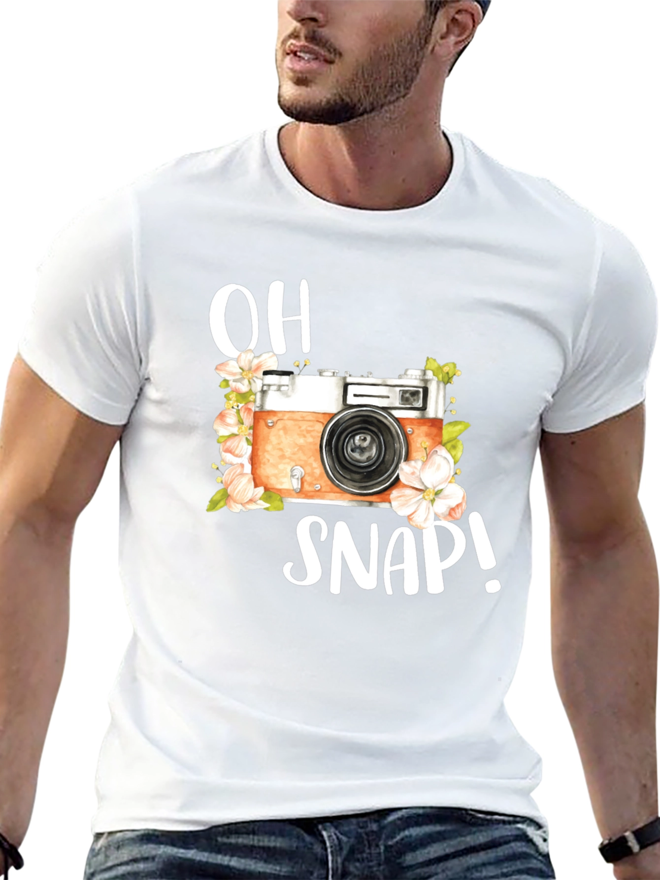 Black Retro Camera Graphic T-Shirt - Oh Snap! view 13