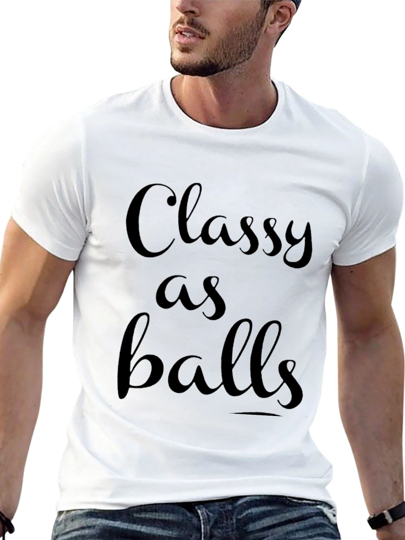 Black Classy As Balls Black Graphic T-Shirt view 13