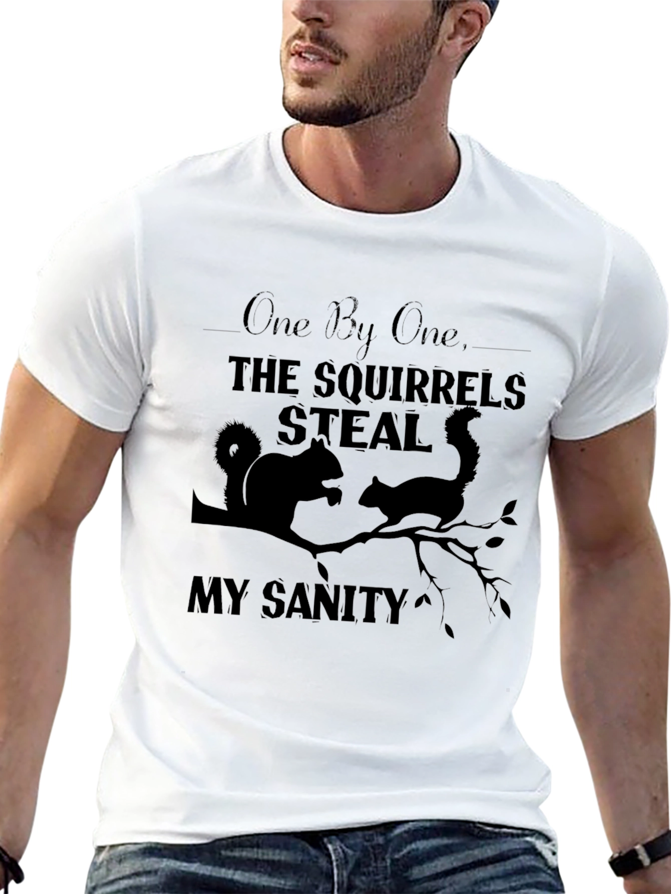 Black Squirrel Steal My Sanity Graphic T-Shirt view 13