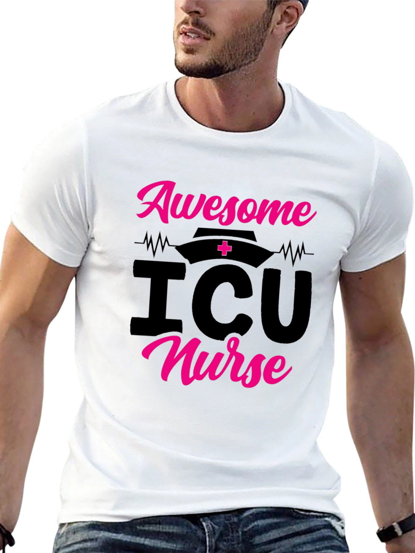 Awesome ICU Nurse Graphic Tee Shirt - 13