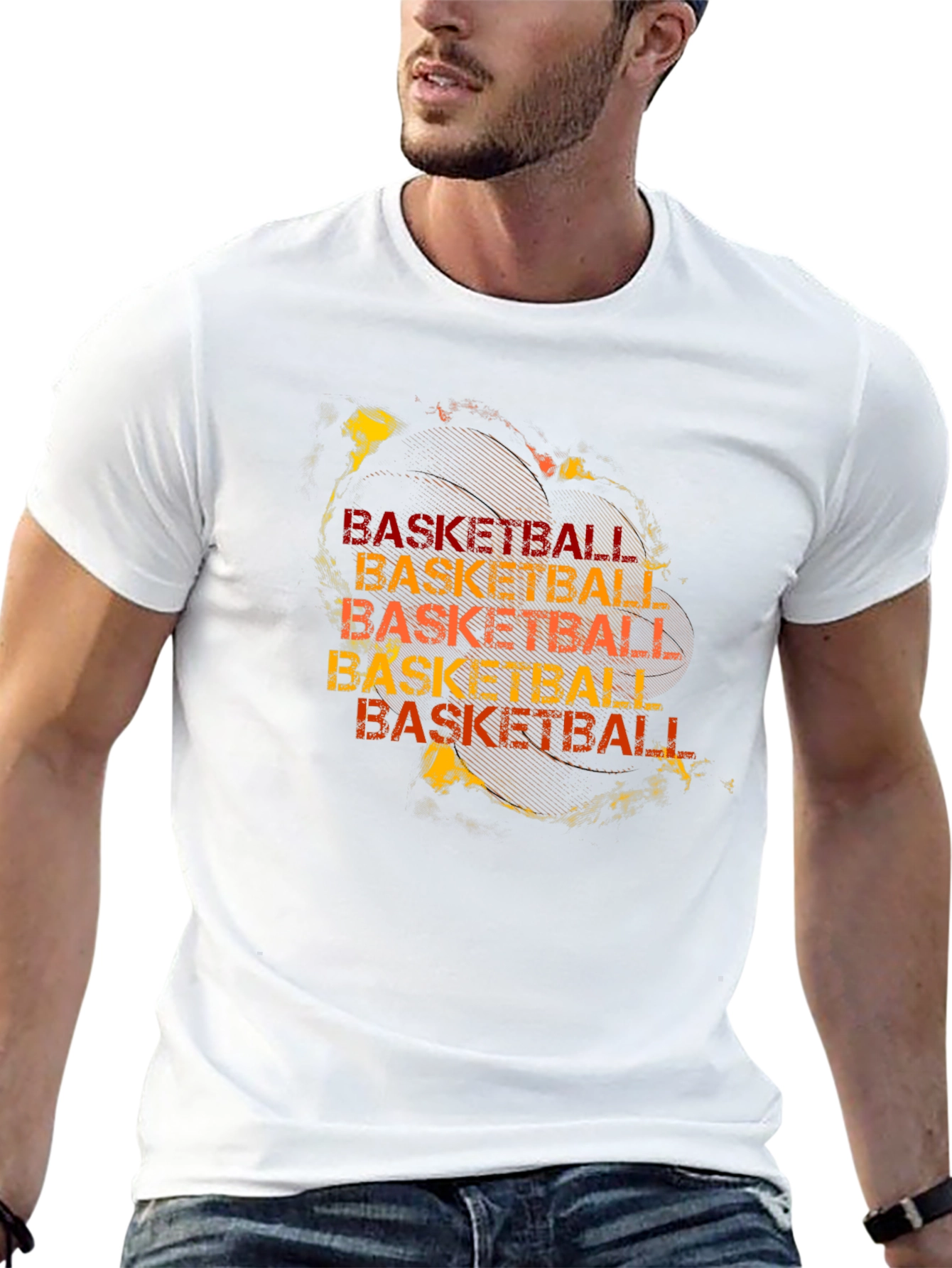 Black Basketball Graphic Print T-Shirt view 13