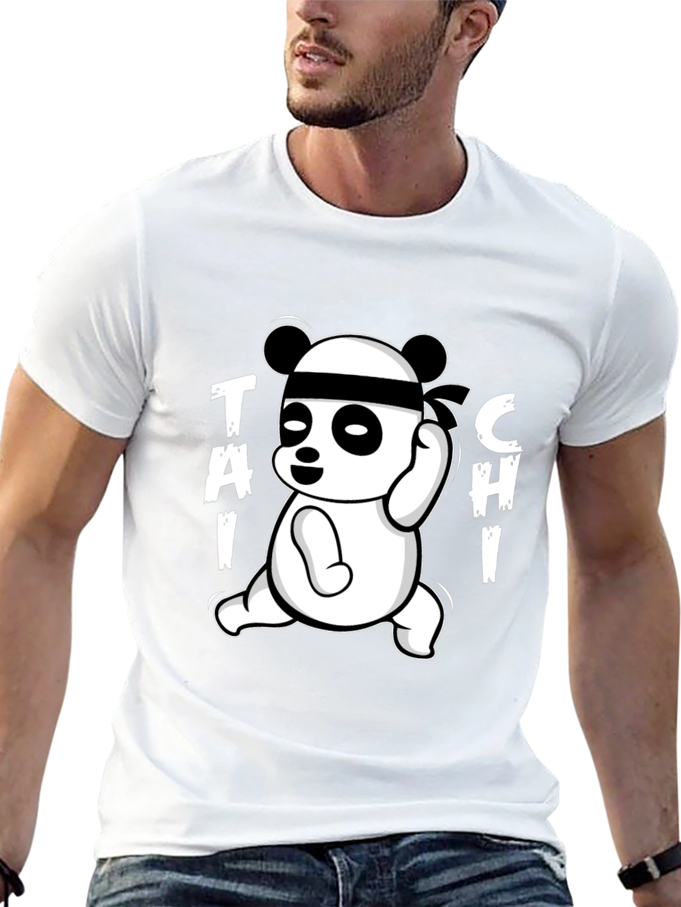 Black Tai Chi Panda Black T-Shirt view 13