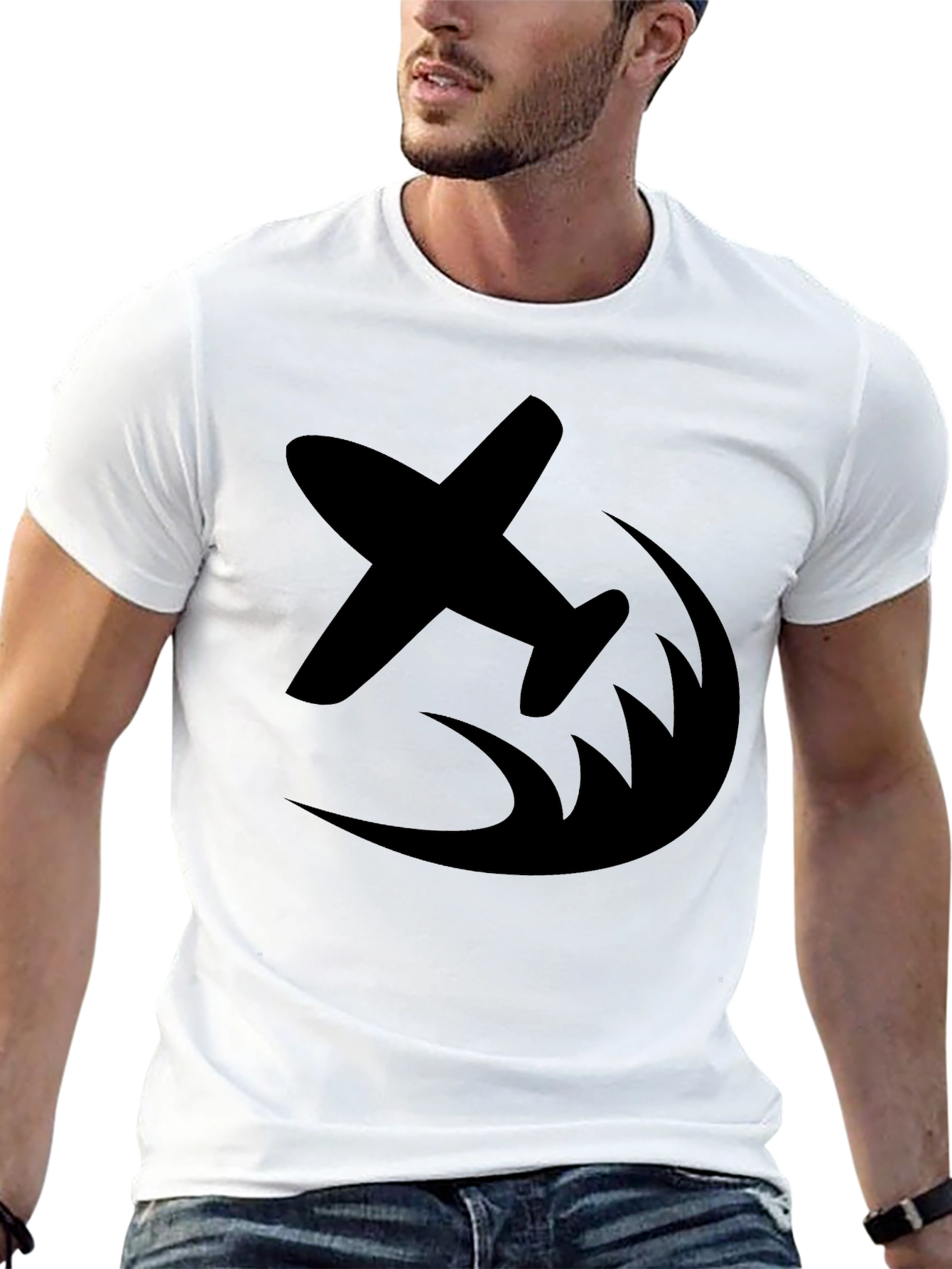 Black Airplane Graphic Tee - Fly High in Style view 13