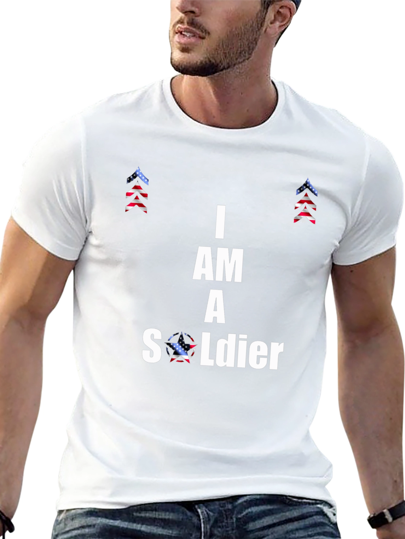 Black I Am A Soldier Graphic T-Shirt view 13