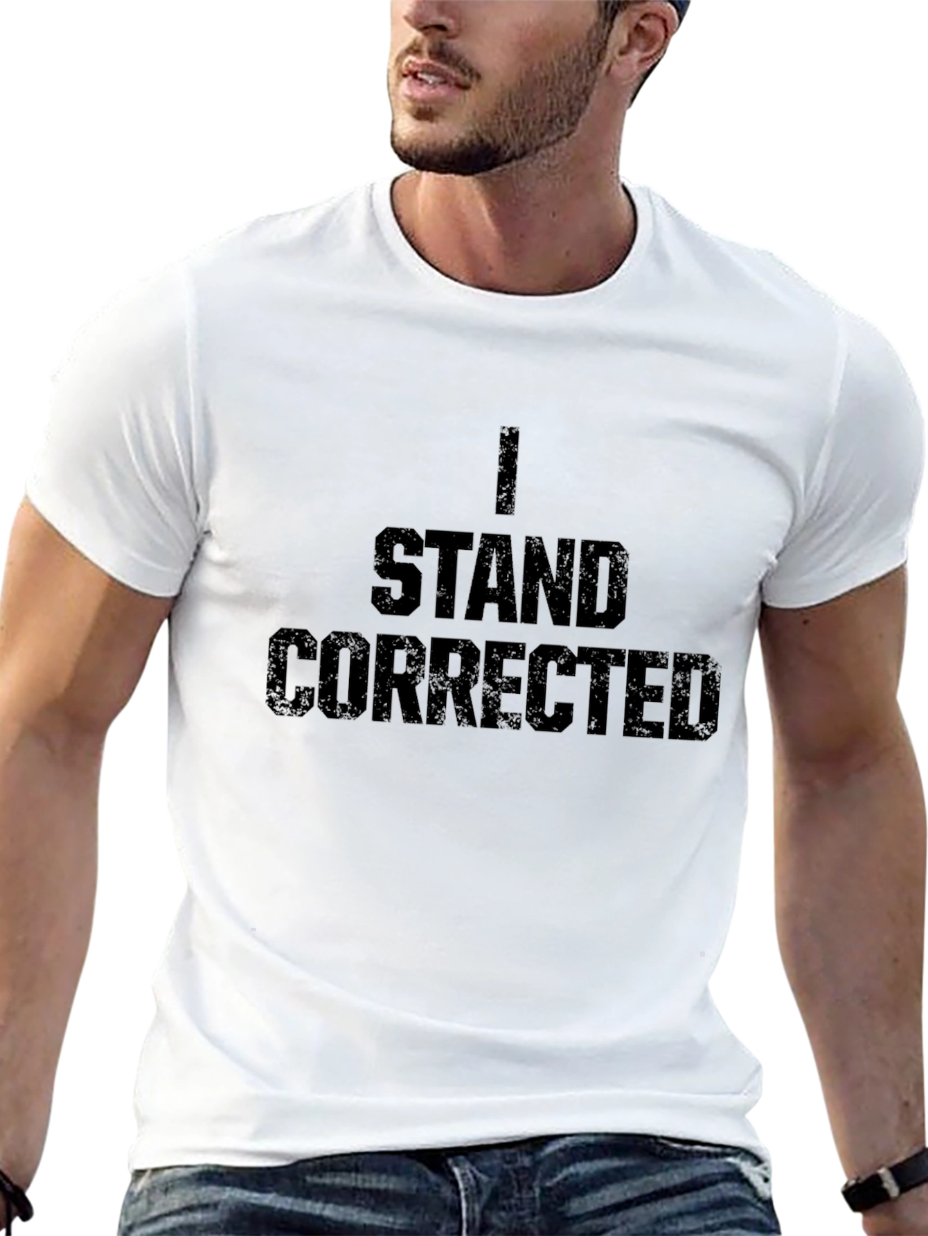 Black I Stand Corrected Graphic Tee - Funny Sarcastic T-Shirt view 13