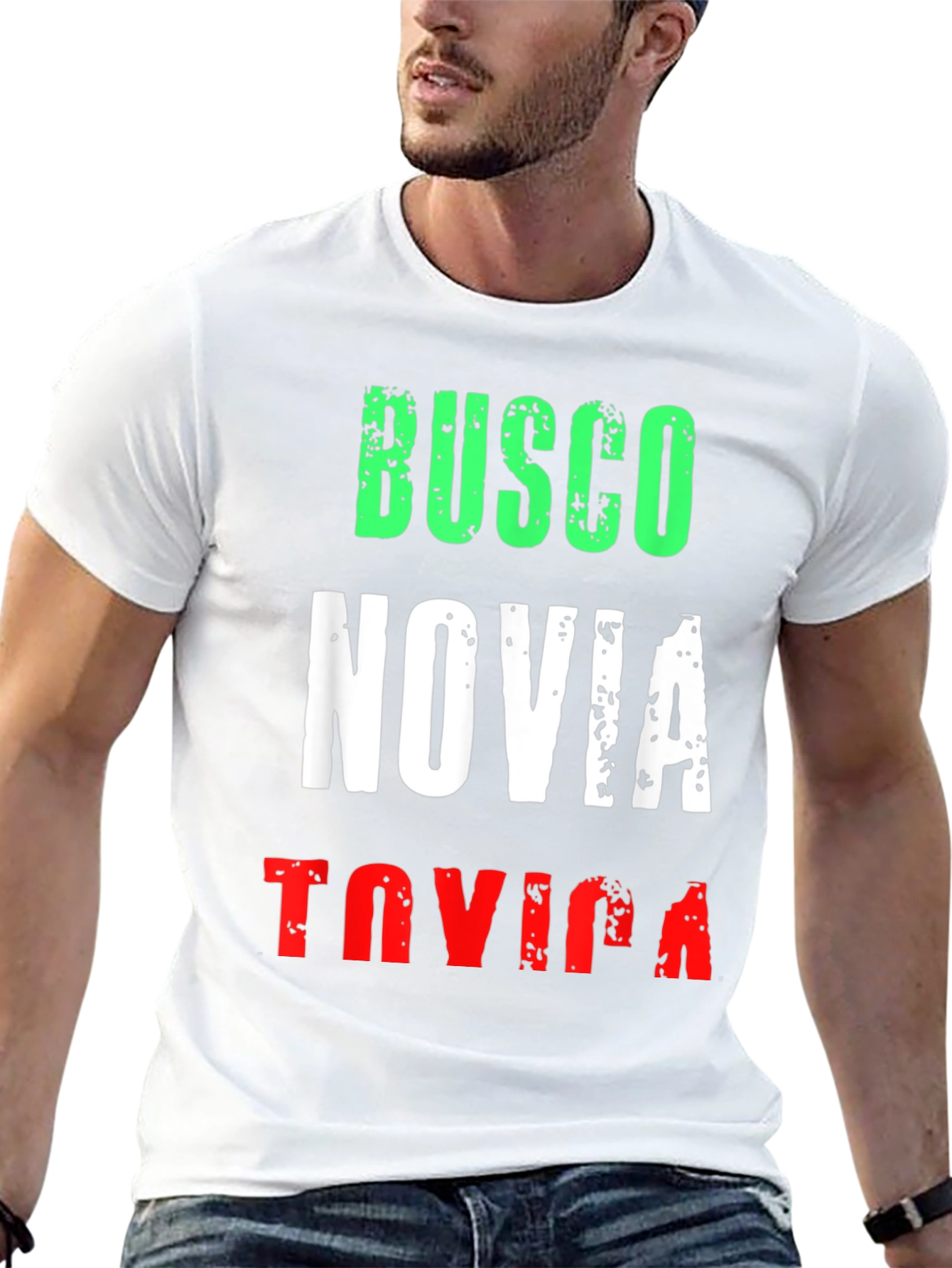 Black Funny "Busco Novia" T-Shirt - Novelty Bachelor Tee view 13
