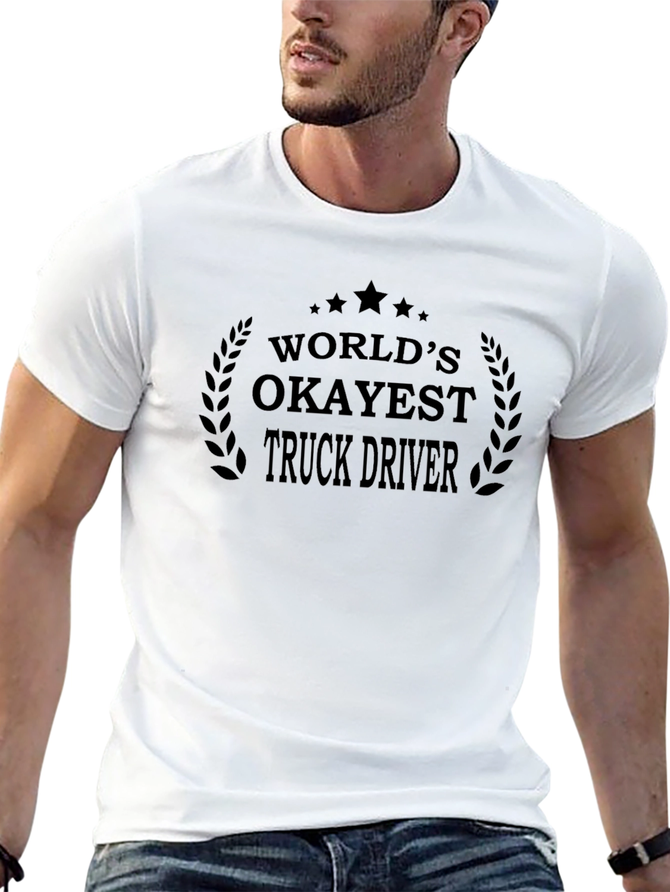 Black World's Okayest Truck Driver - Novelty T-Shirt view 13