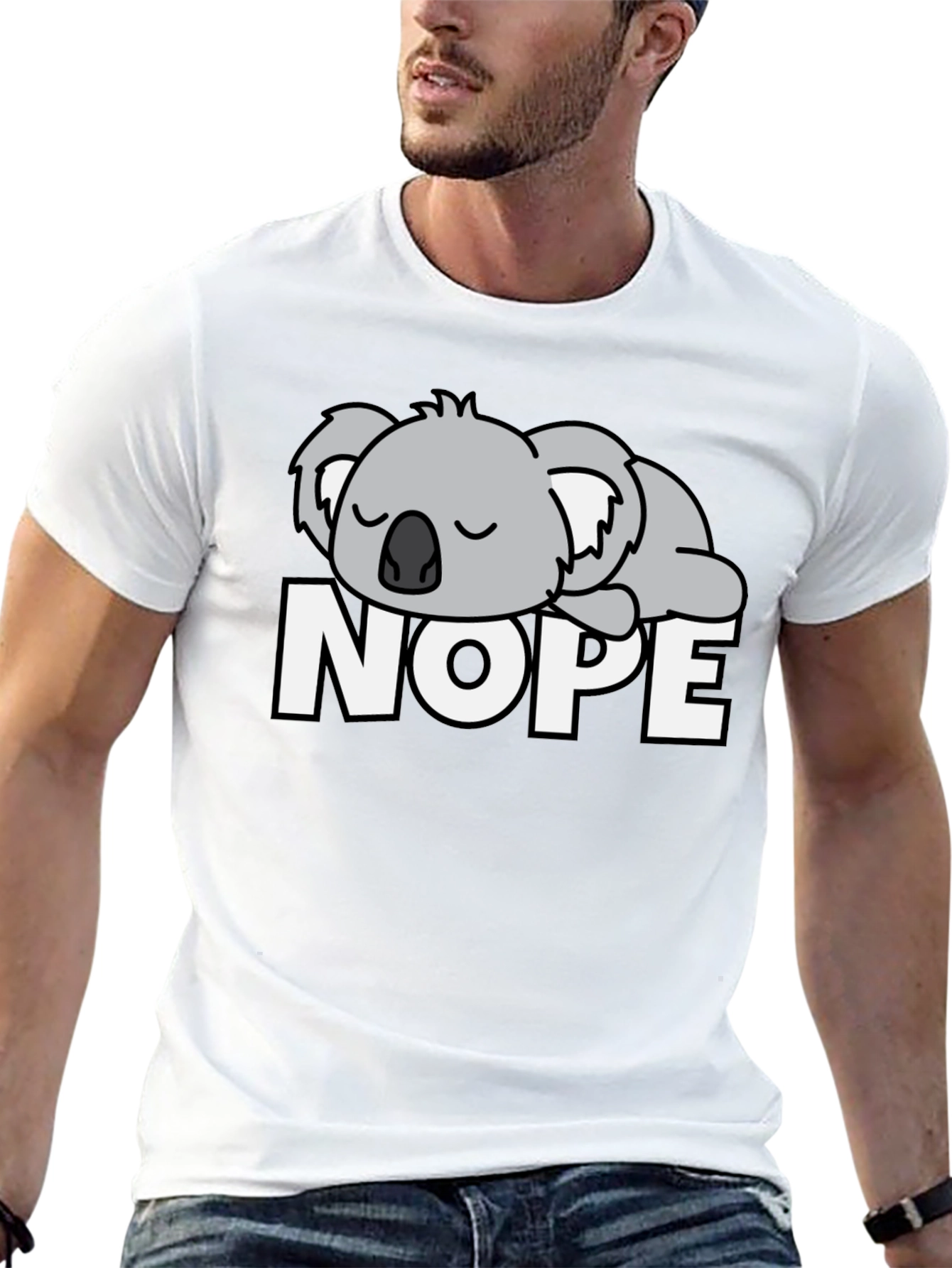 Black Nope Koala Graphic T-Shirt - Funny Lazy Day Tee view 13