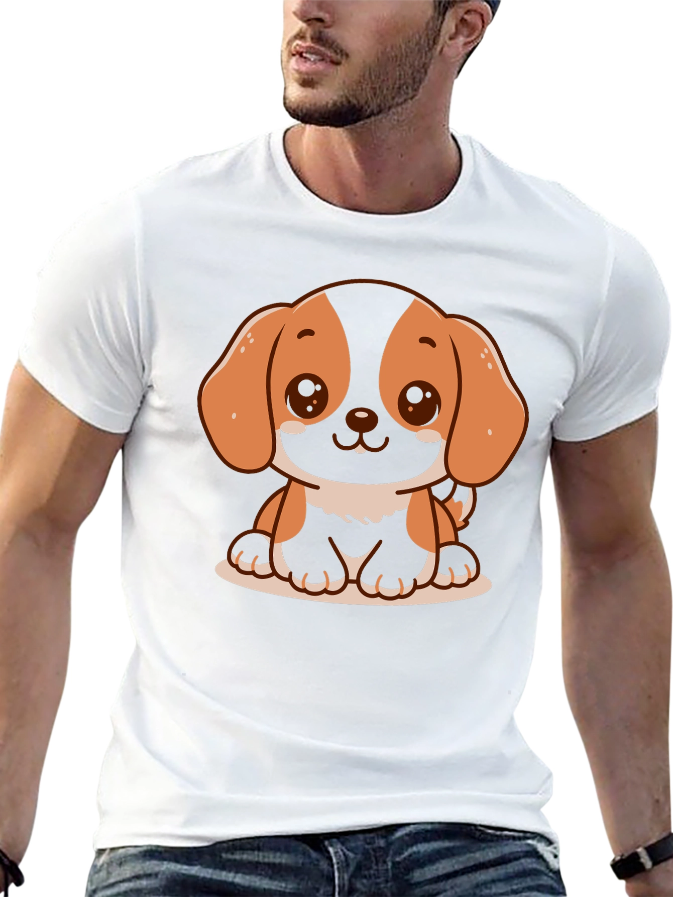 Black Cute Dog Graphic T-Shirt - Black view 13