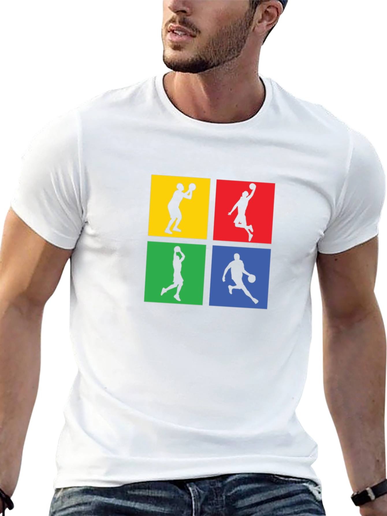 Black Basketball Silhouette Graphic Tee - Black view 13