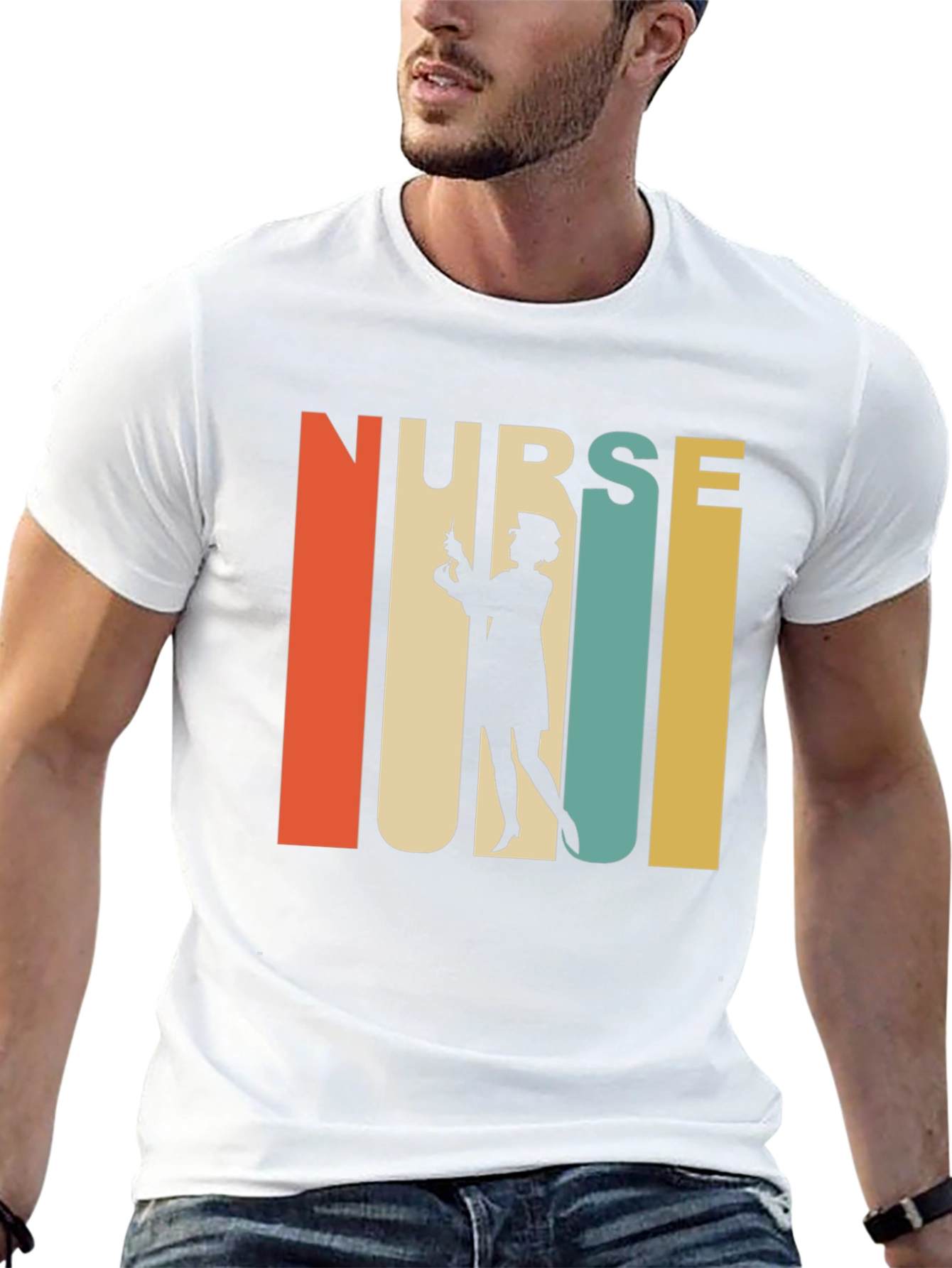 Black Retro Nurse Graphic T-Shirt - Vintage Style Tee view 13