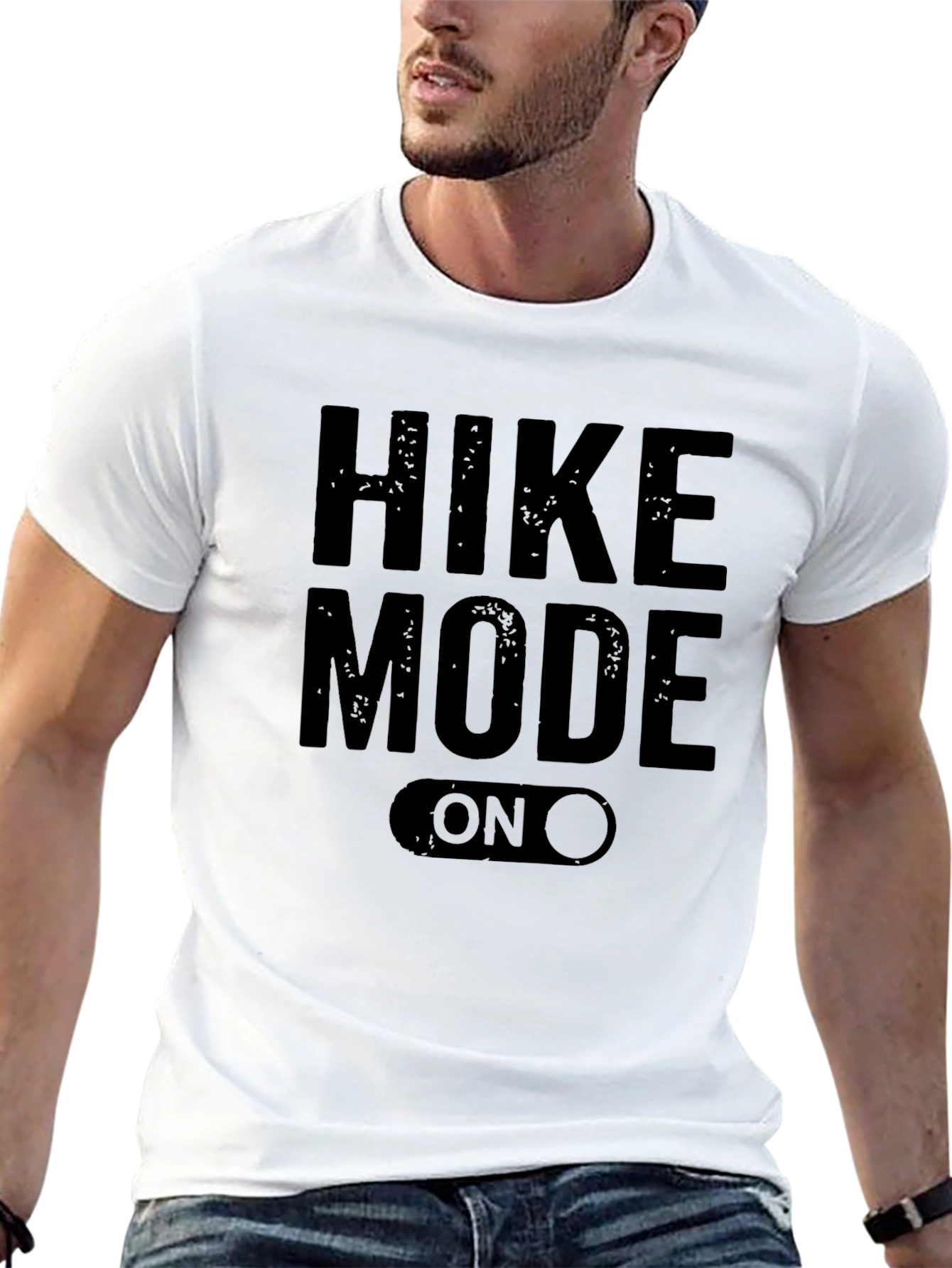 Black Hike Mode On Black Graphic T-Shirt view 13