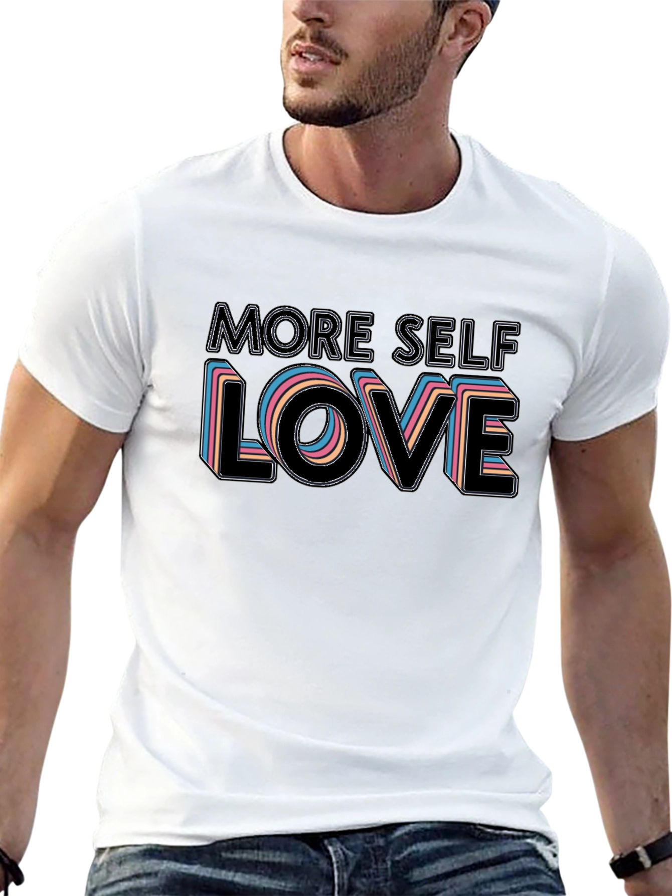 Black More Self Love Black Graphic T-Shirt view 13